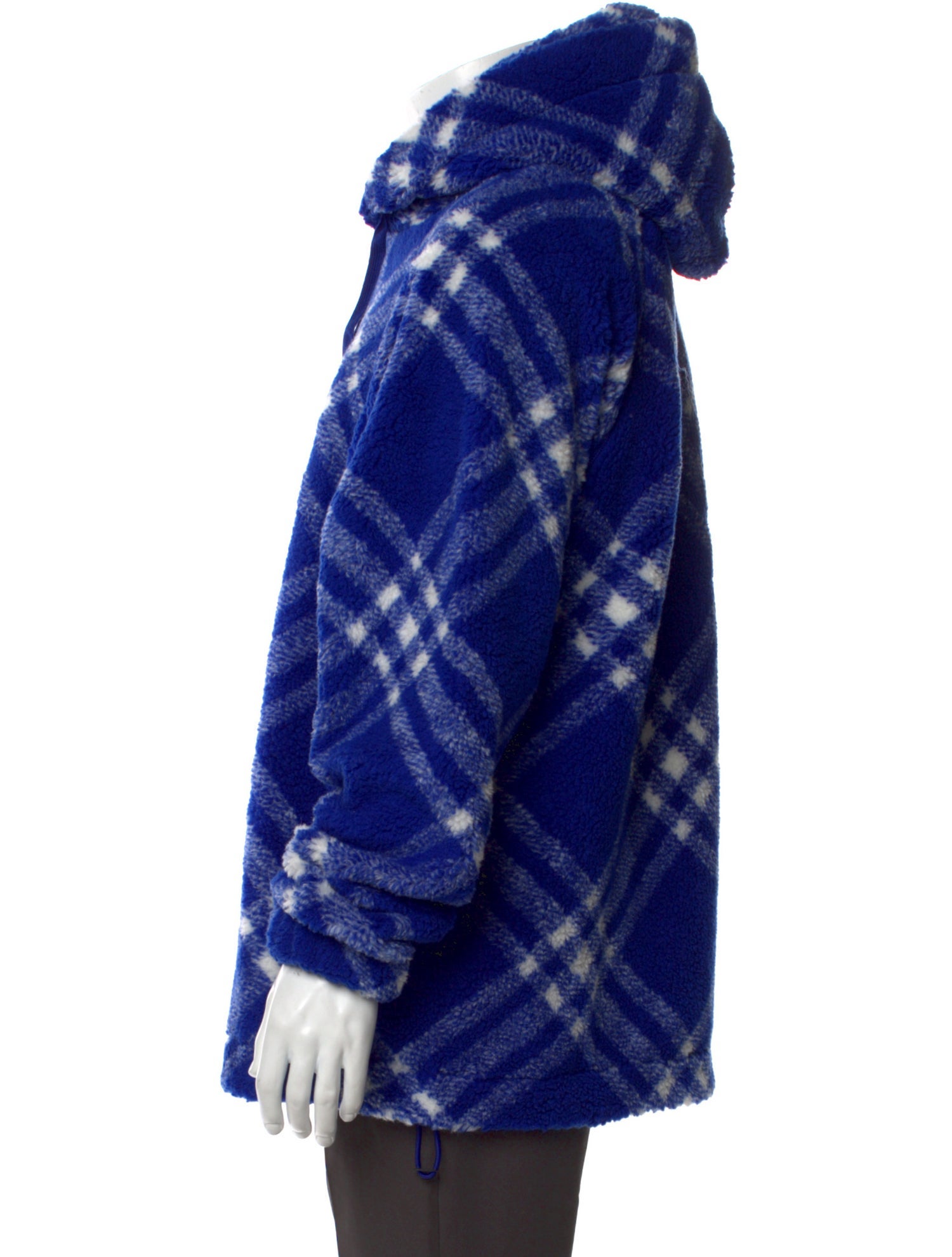 Burberry Plaid Print V-Neck Hoodie w/ Tags