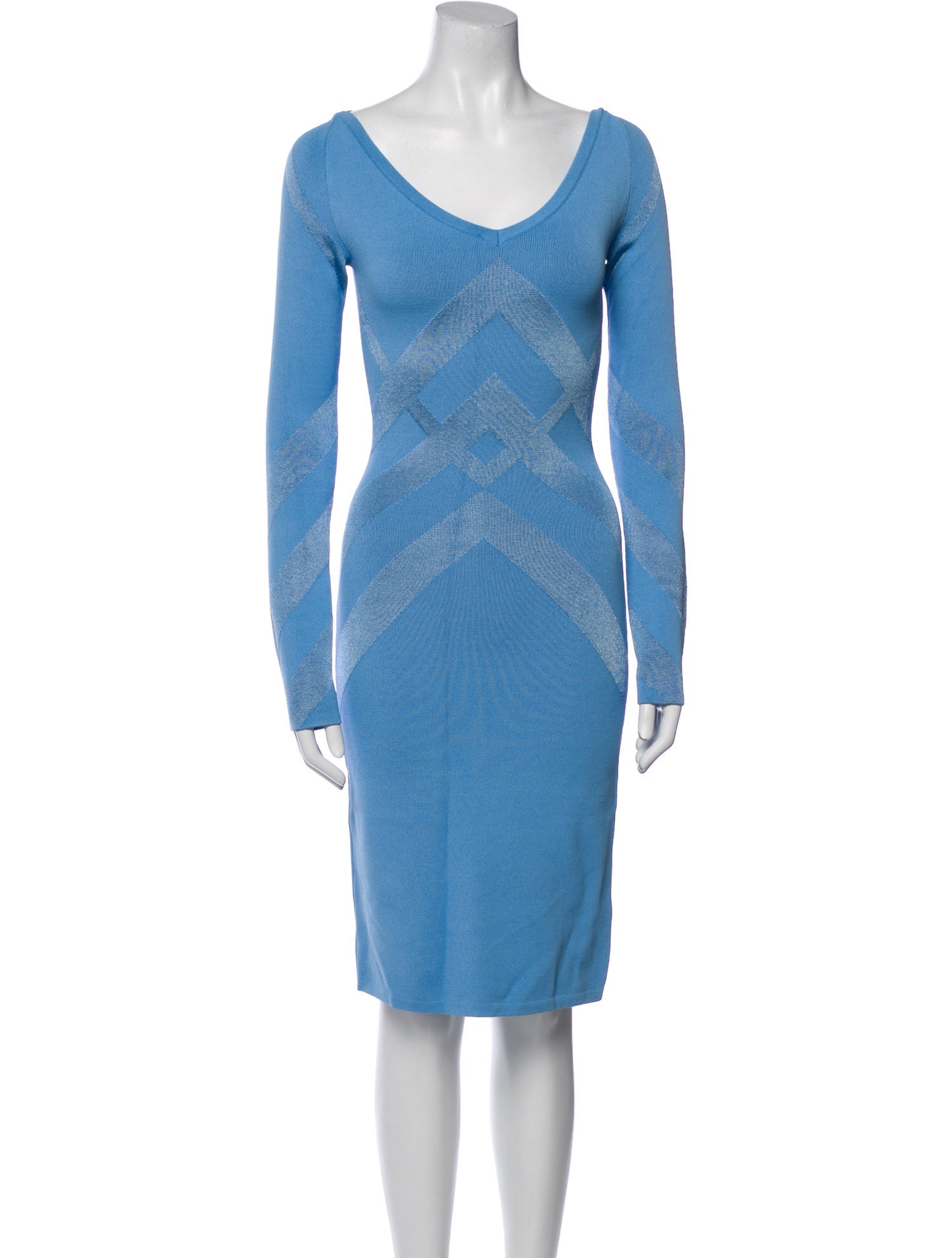 Burberry Scoop Neck Knee-Length Dress