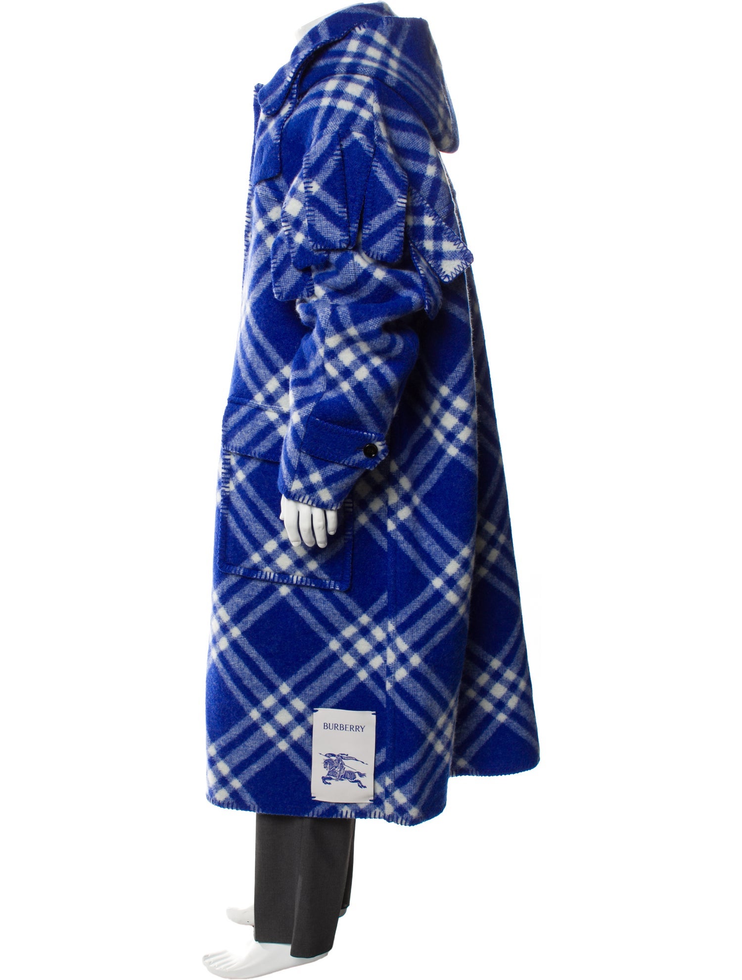 Burberry Wool Plaid Print Parka w/ Tags