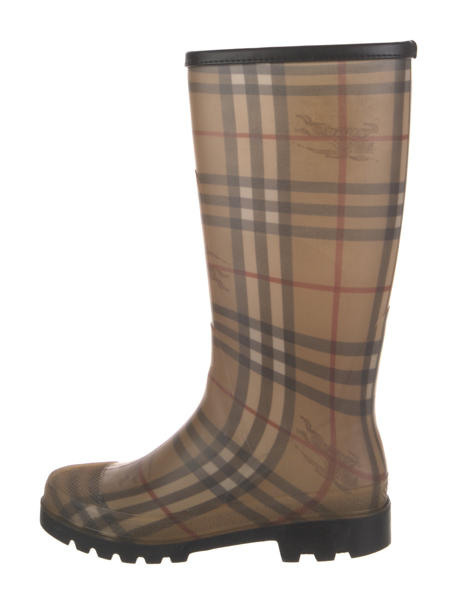 Burberry Horseferry Check Pattern Rubber Rain Boots
