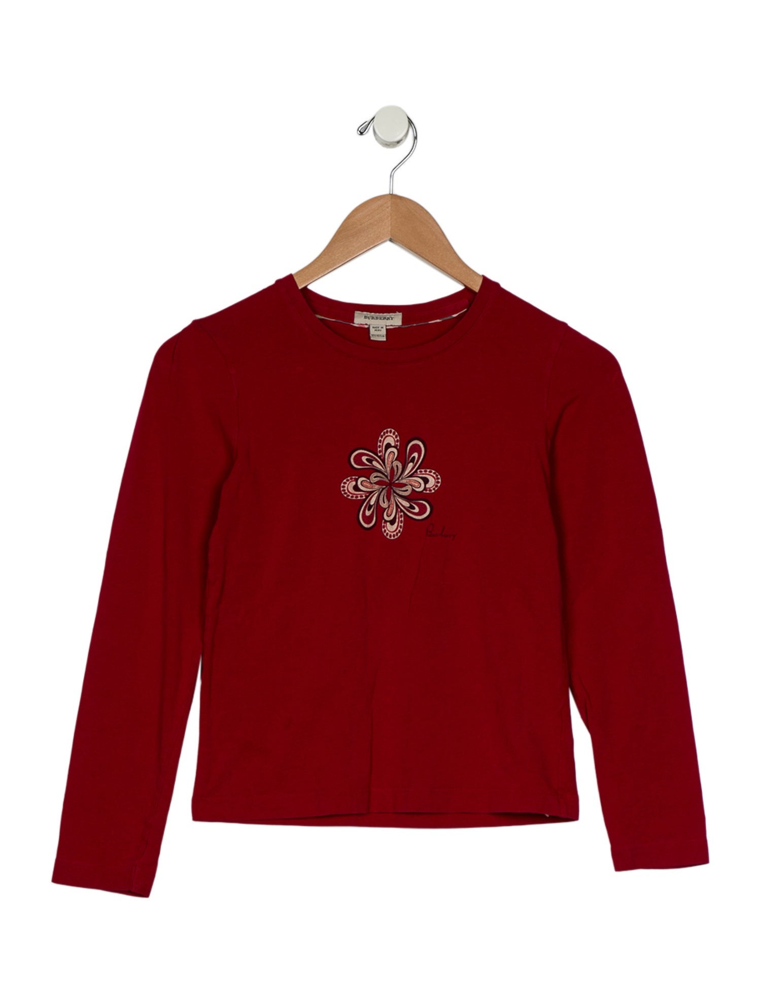 Burberry kid girls; red and neutral top