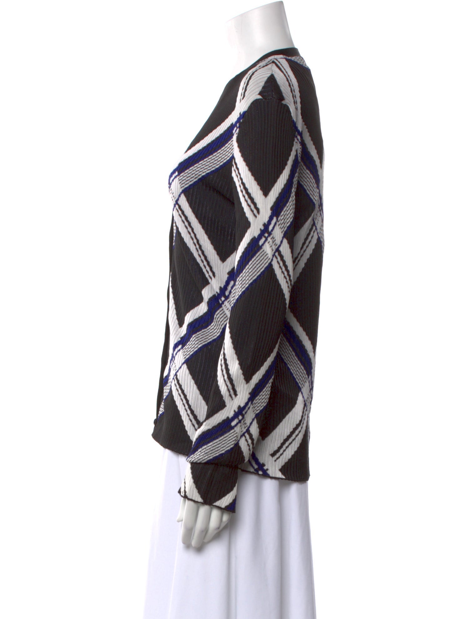 Burberry Silk Plaid Print Sweater w/ Tags