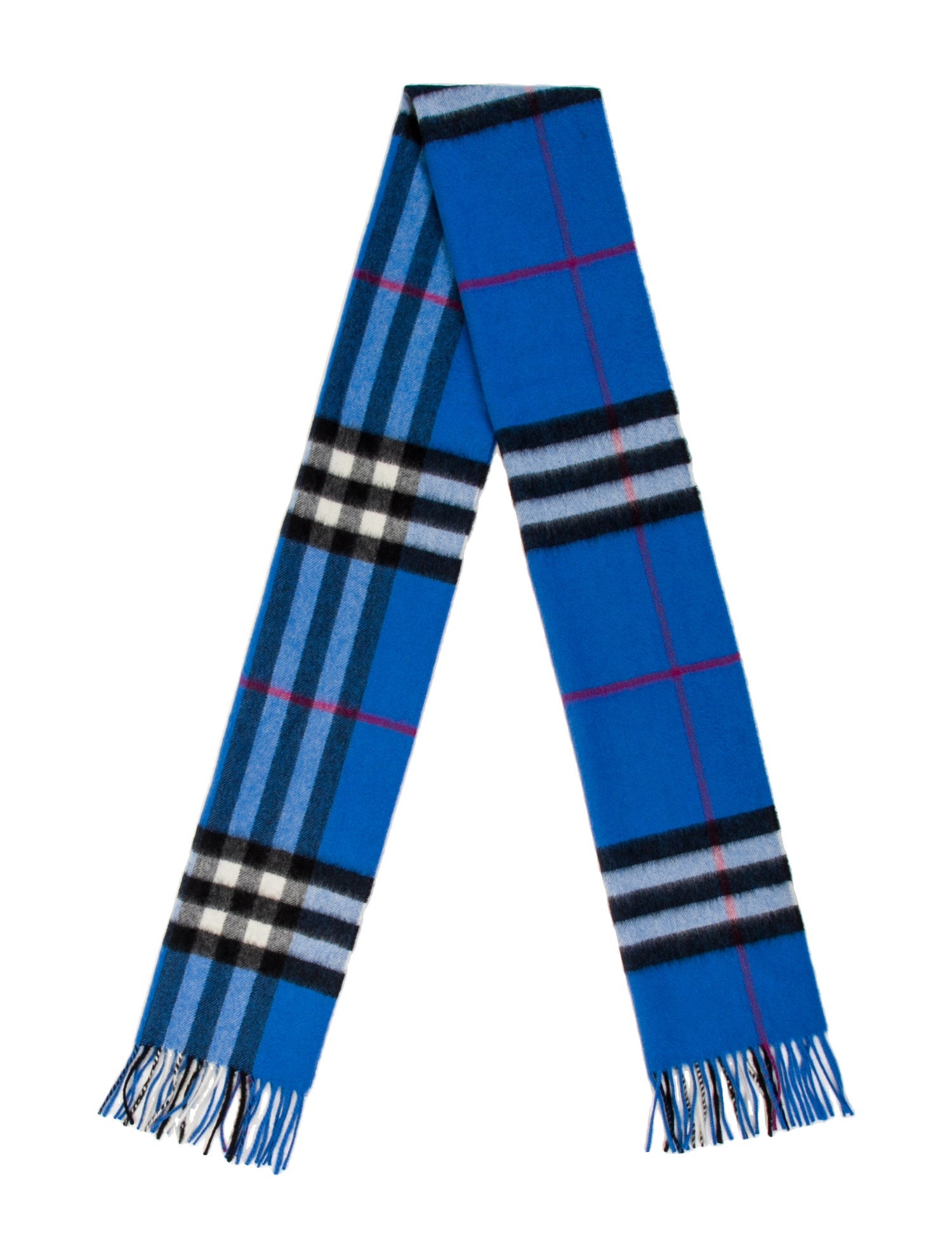 Burberry Cashmere Plaid Print Scarf