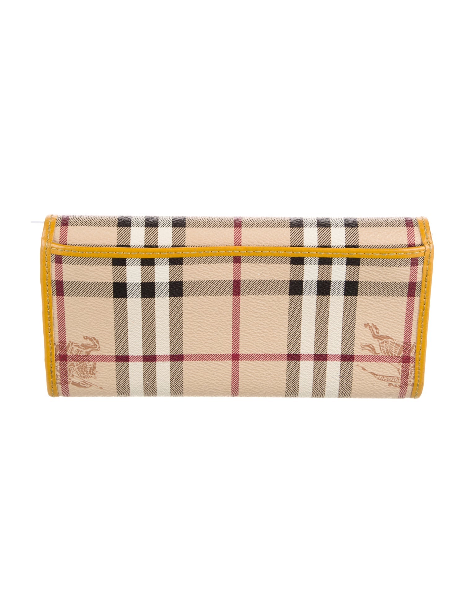 Burberry Haymarket Check Pattern Leather Wallet