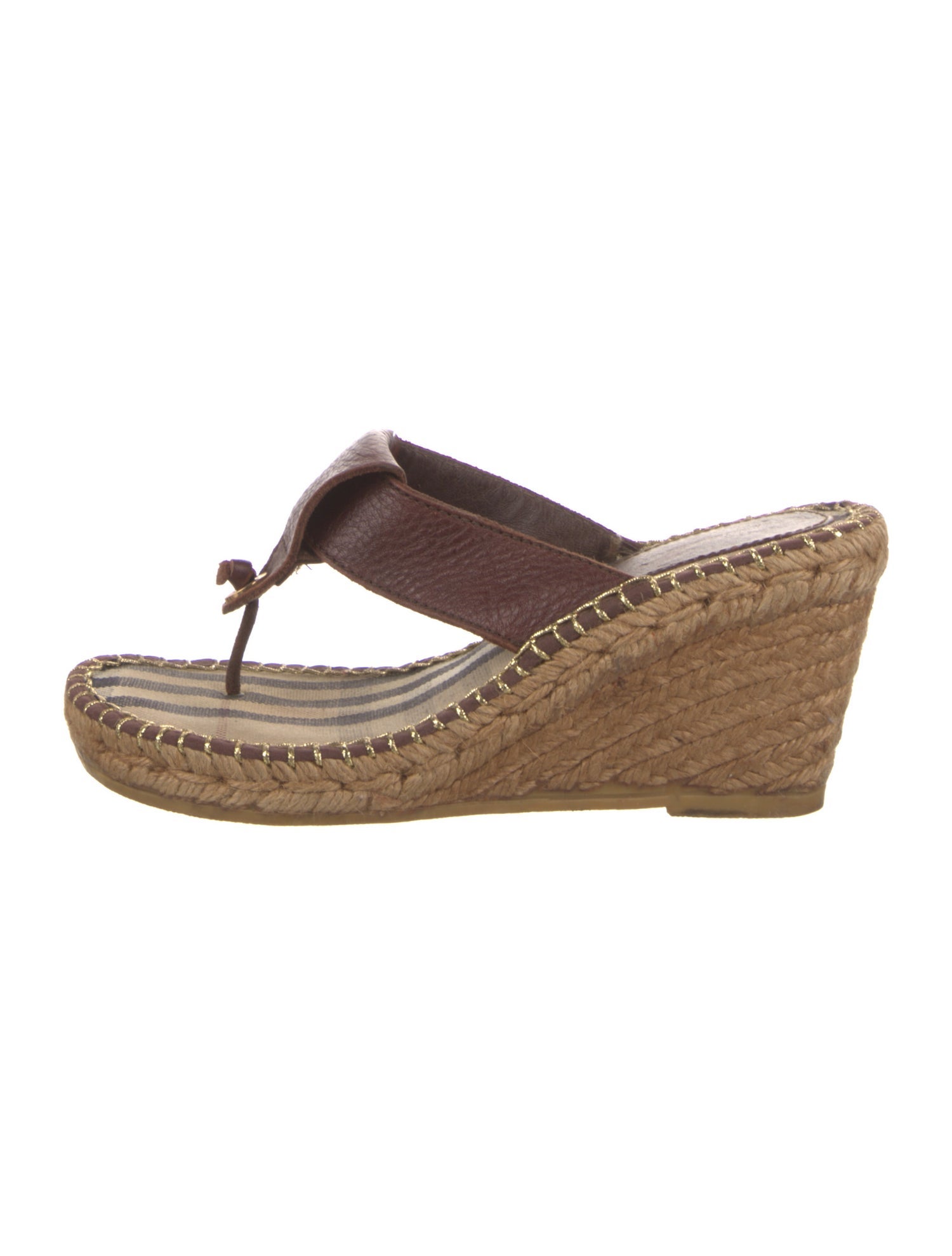 Burberry Leather Colorblock Pattern Espadrilles