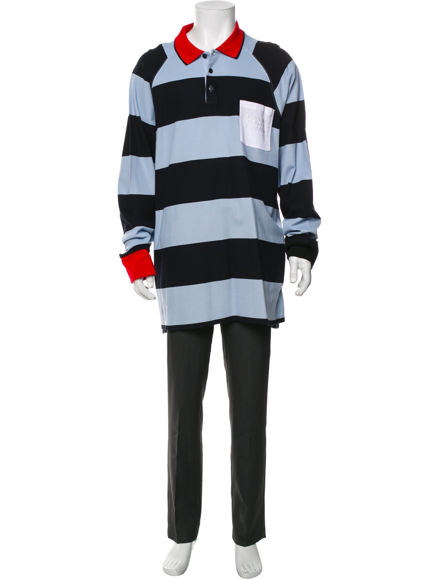 Burberry Striped Collar Polo Shirt