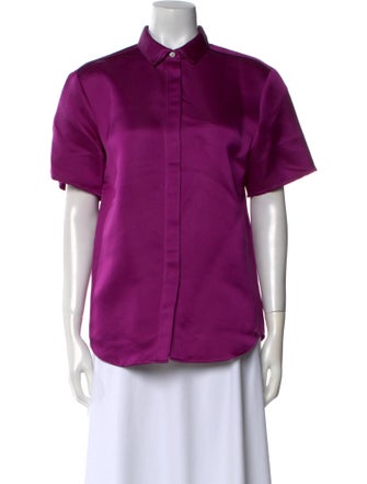 Burberry Prorsum Short Sleeve Button-Up Top