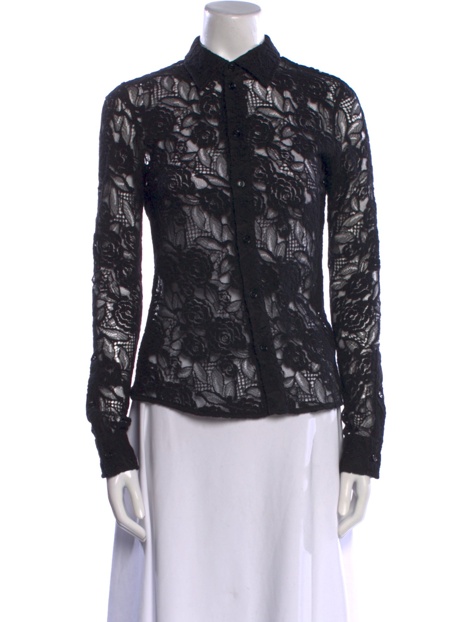 Burberry Lace Lace Pattern Button-Up Top