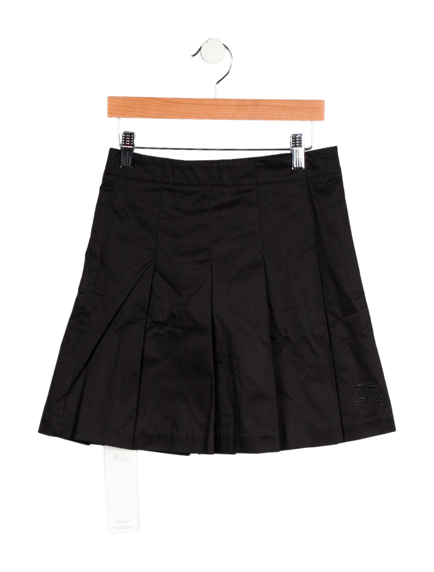 Burberry Solid Pleated Skirt