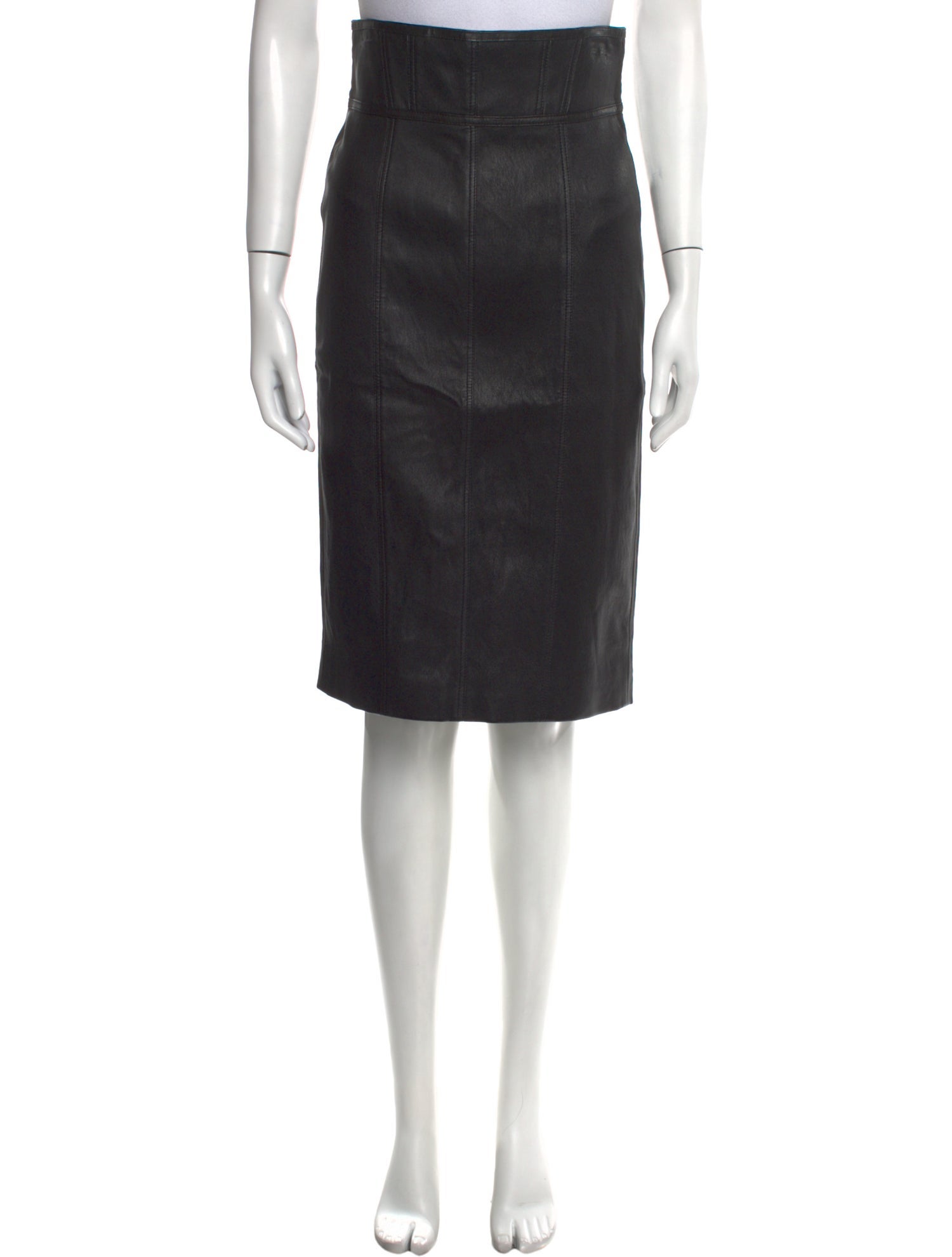 Burberry Leather Knee-Length Skirt