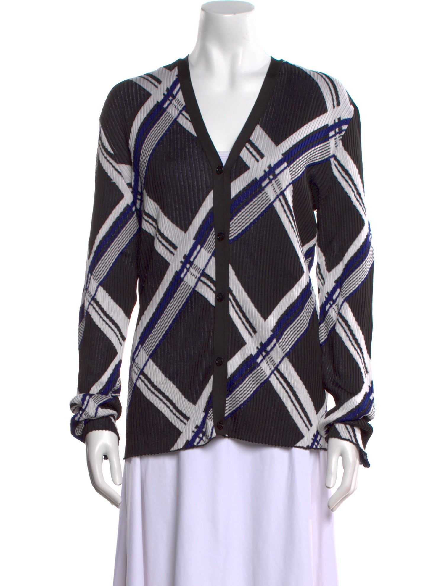 Burberry Silk Plaid Print Sweater w/ Tags