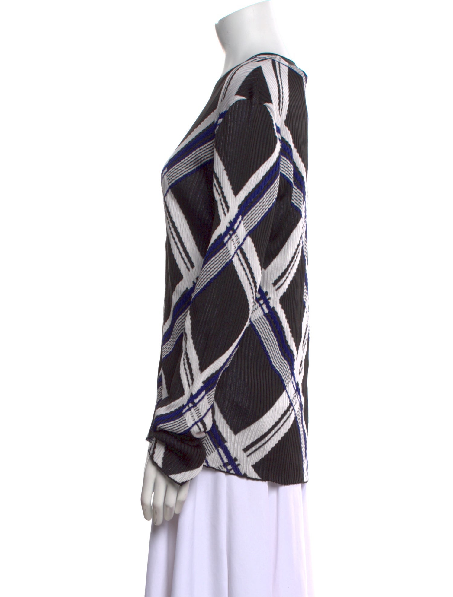 Burberry Silk Plaid Print Sweater w/ Tags