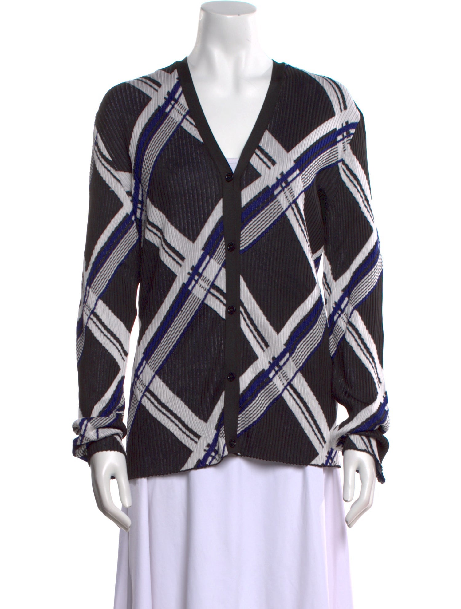 Burberry Silk Plaid Print Sweater w/ Tags