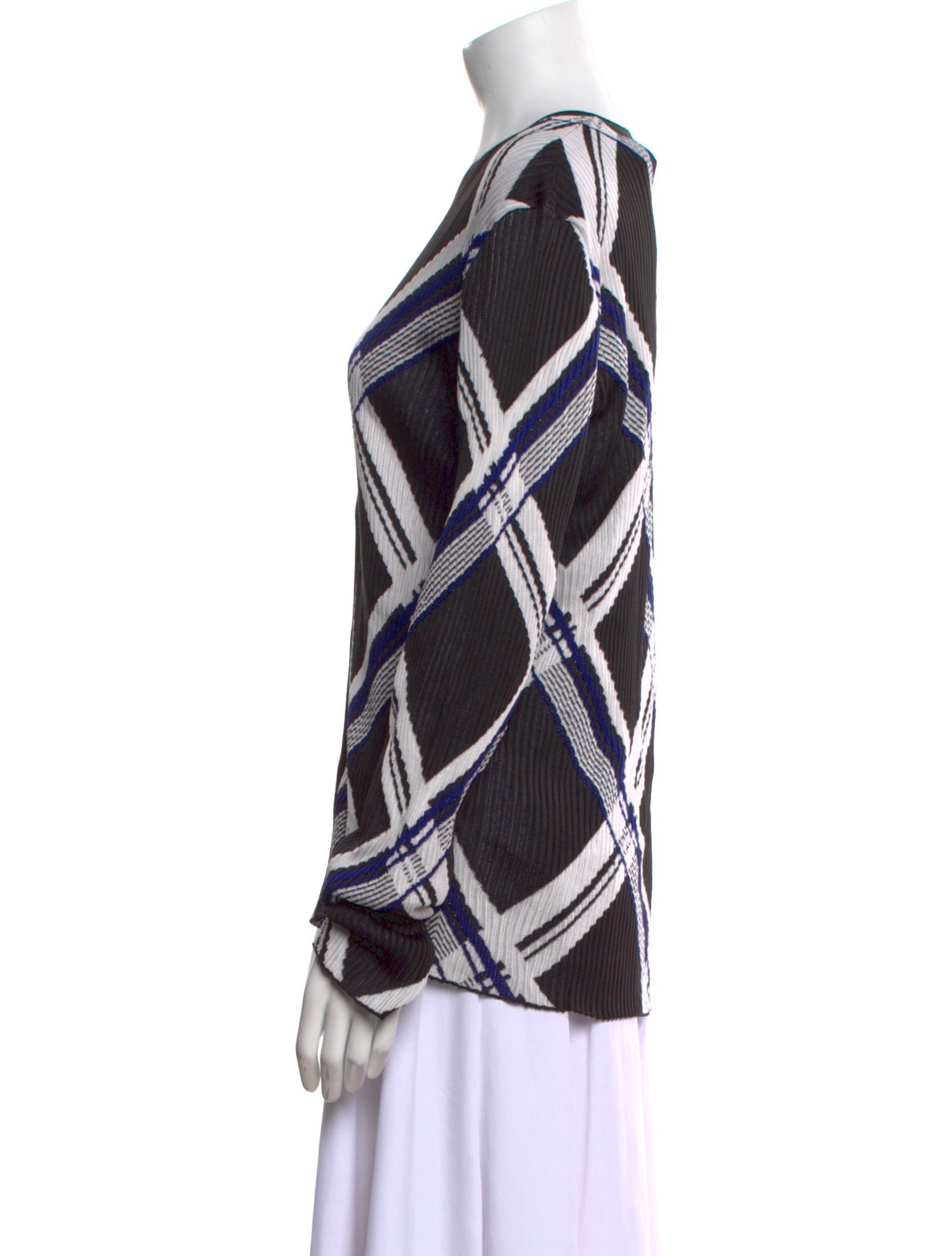 Burberry Silk Plaid Print Sweater w/ Tags