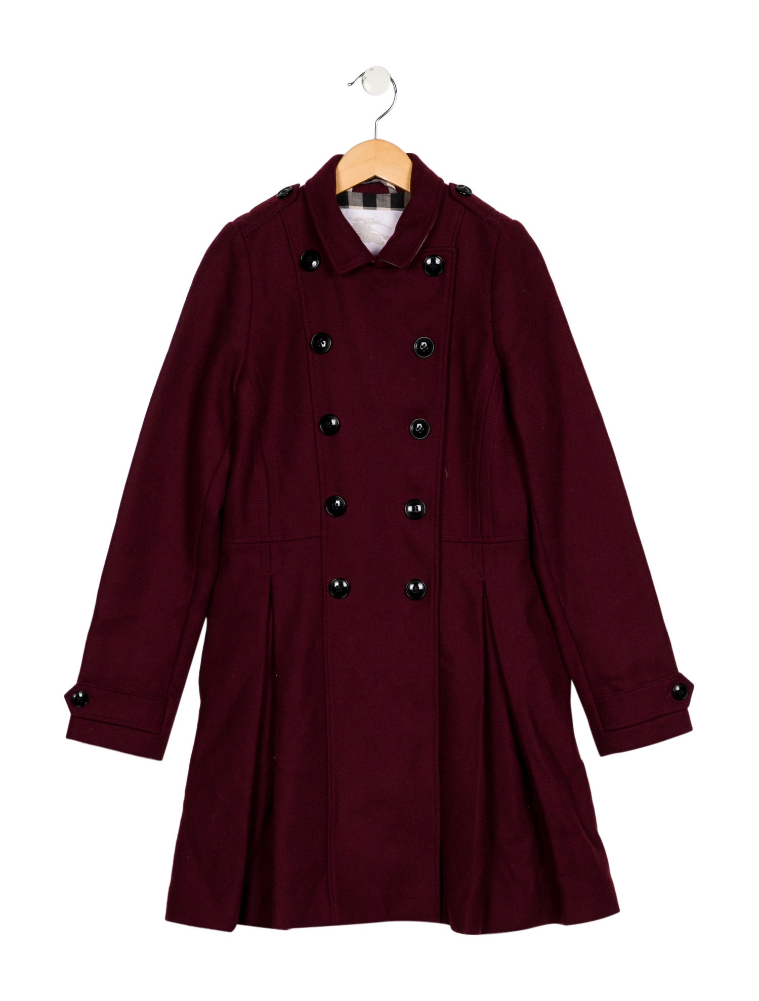 Burberry kid girls; burgundy coat
