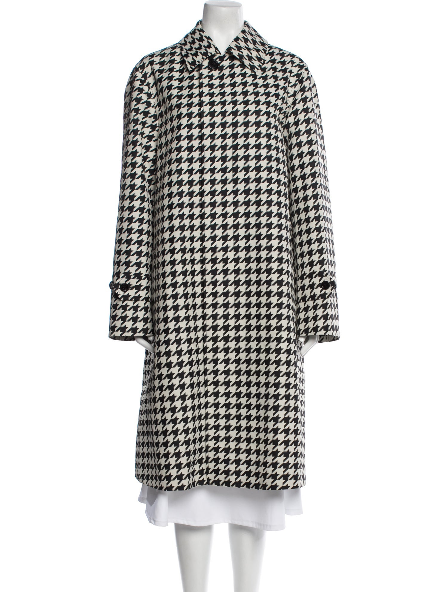 Burberry Virgin Wool Houndstooth Print Coat