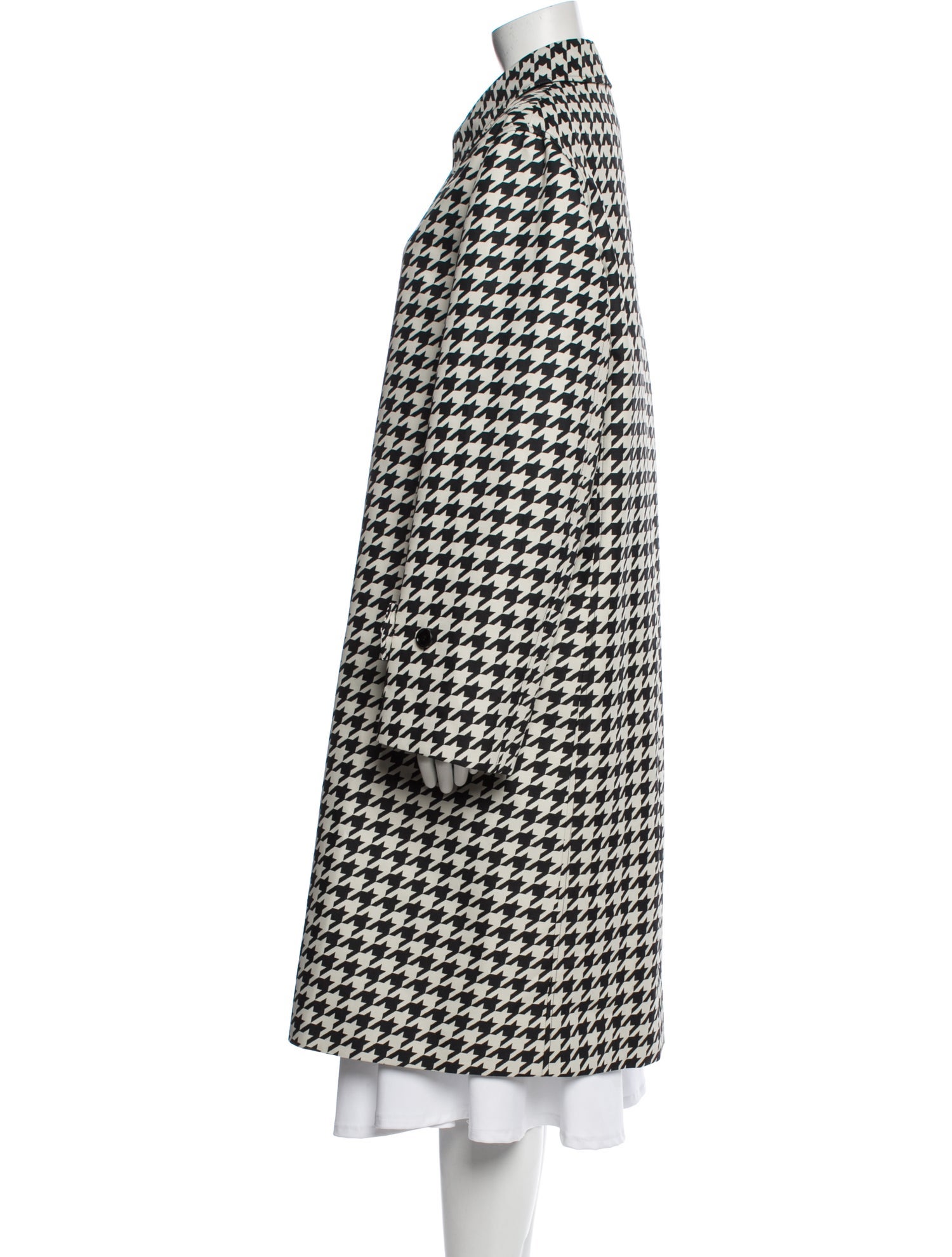 Burberry Virgin Wool Houndstooth Print Coat