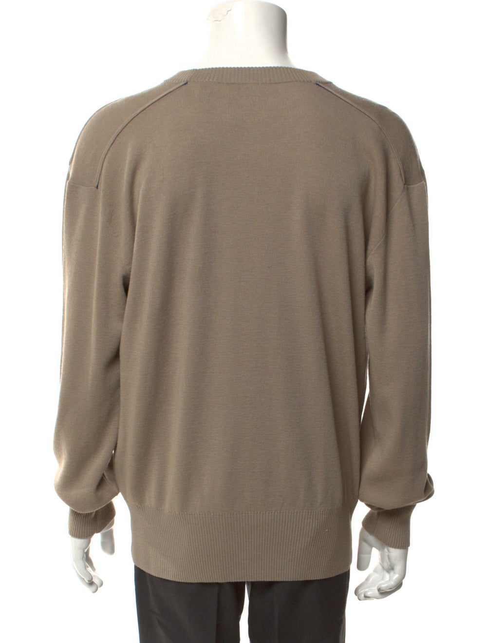 Burberry Wool Pullover Neutrals Patch Pockets Lon… - image 3