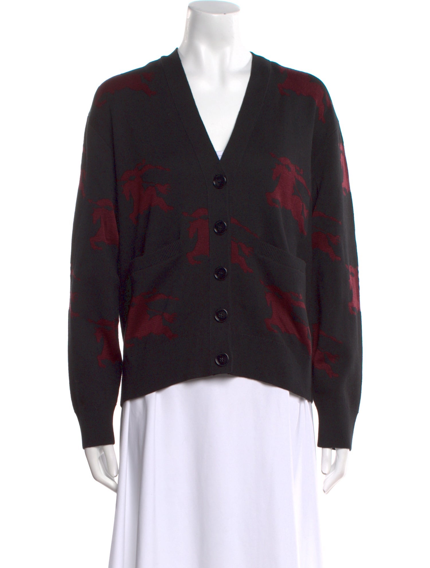 Burberry Printed V-Neck Sweater w/ Tags