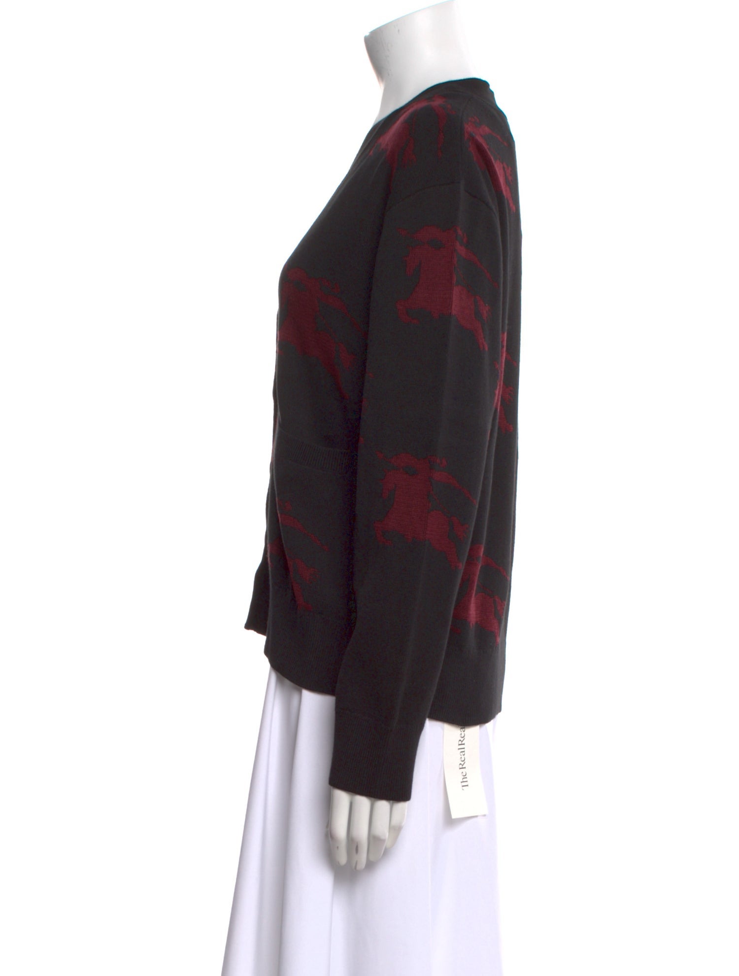 Burberry Printed V-Neck Sweater w/ Tags