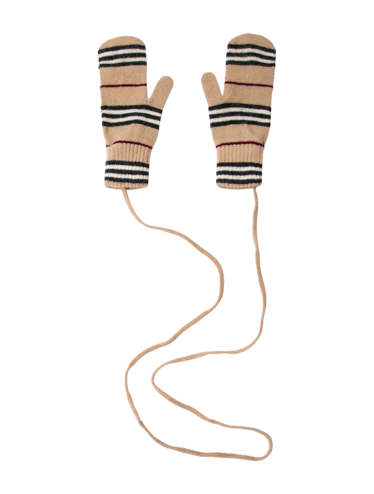 Burberry London Patterned Lambswool Mittens