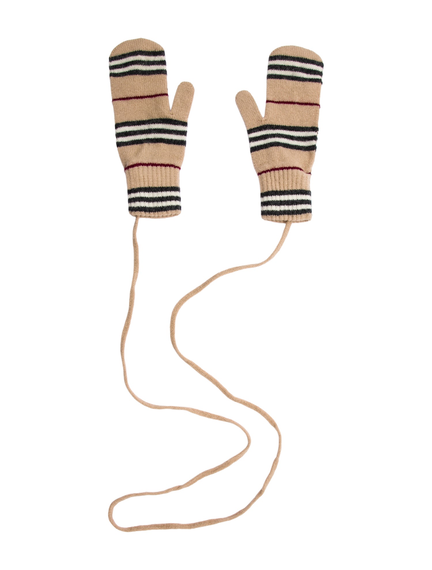 Burberry London Patterned Lambswool Mittens