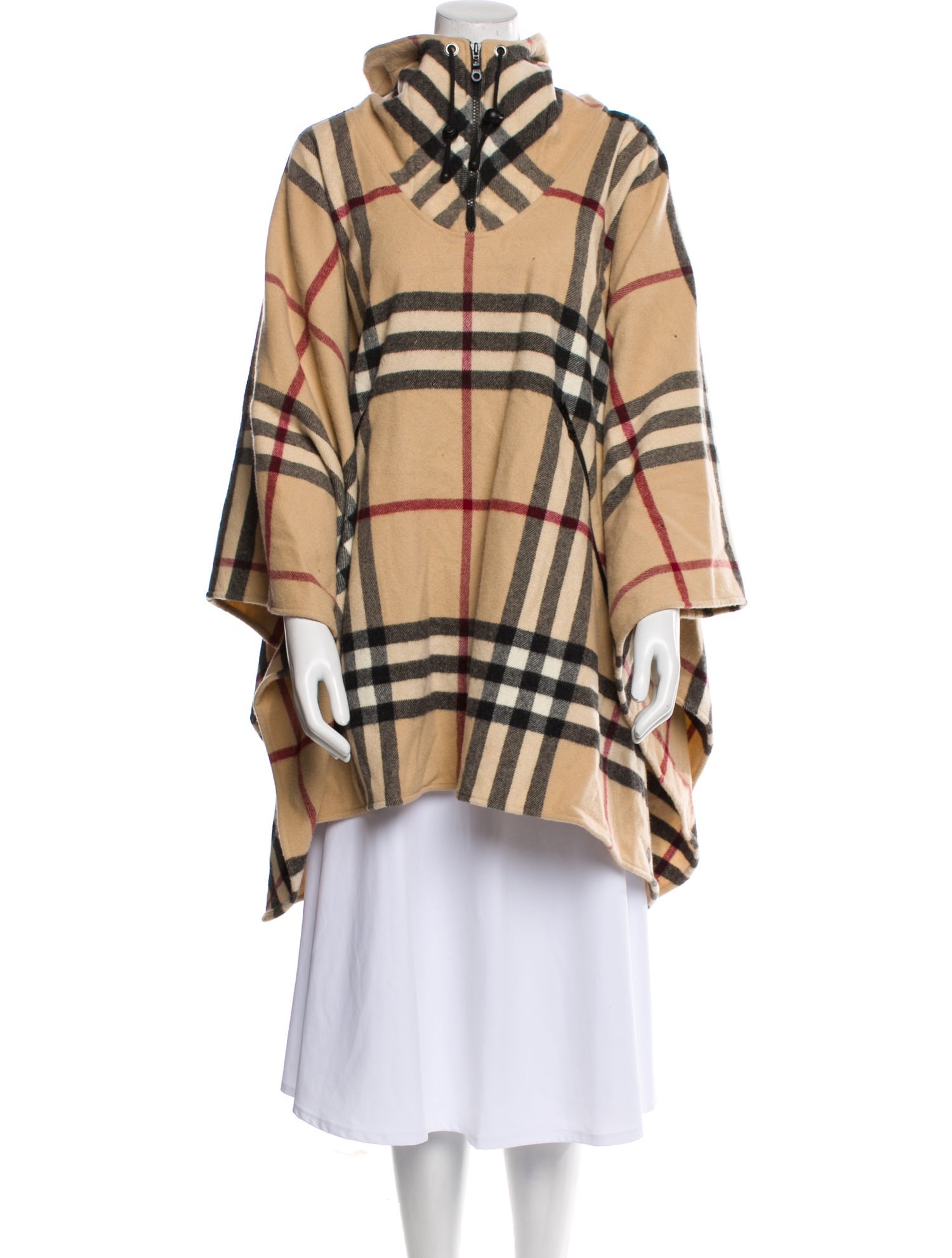 Burberry London Merino Wool Plaid Print Coat