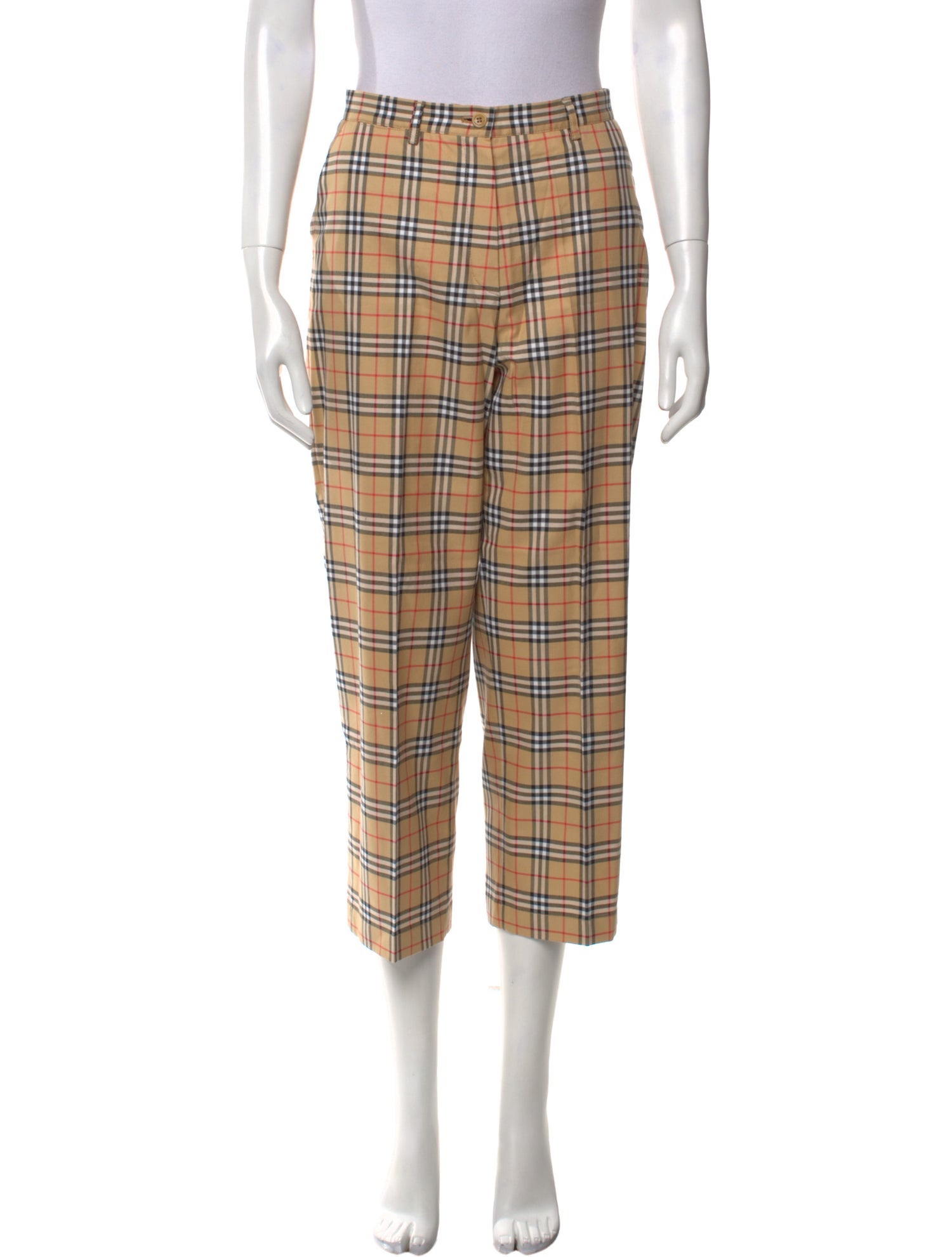 Burberry Golf Plaid Print Straight Leg Pants