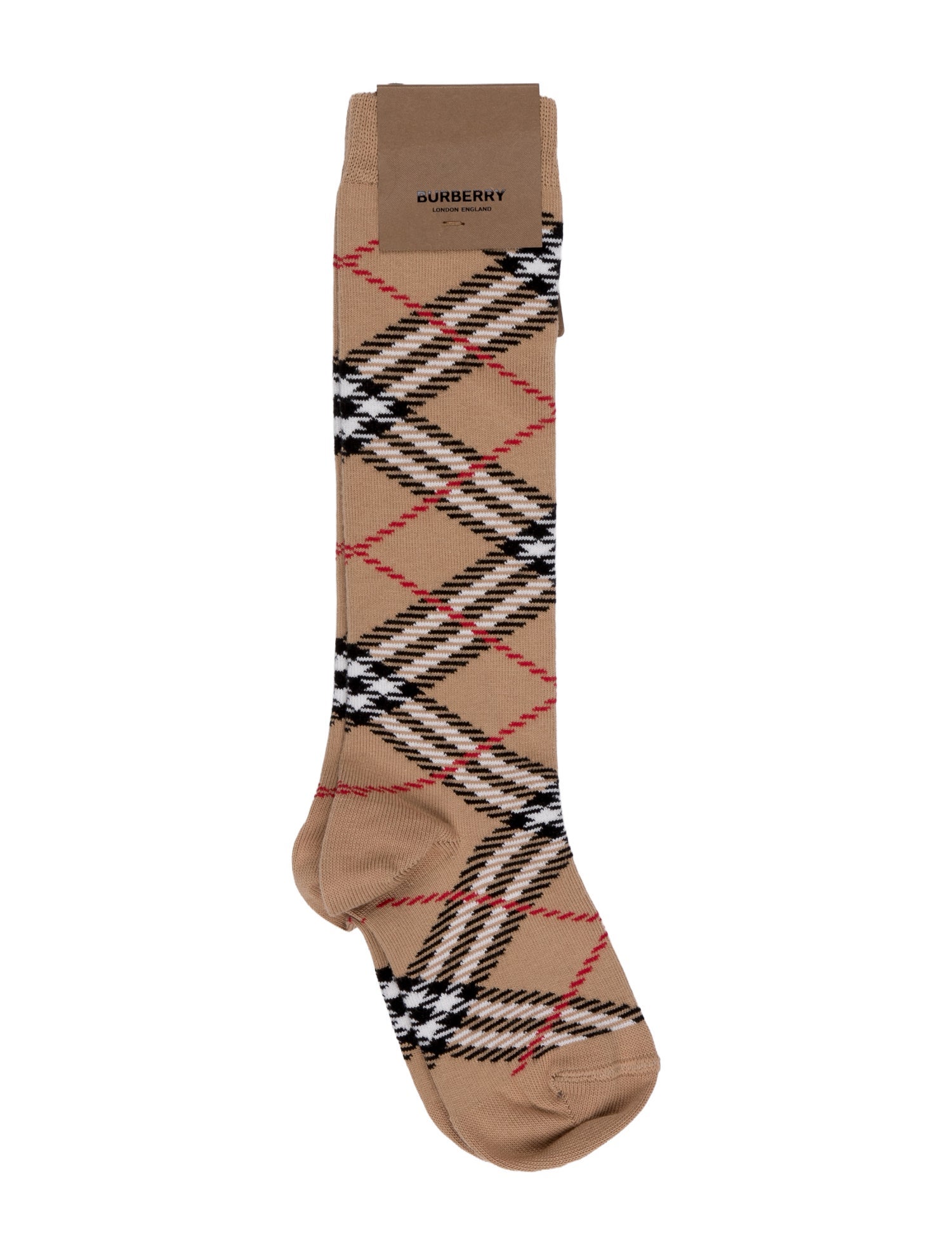 Burberry Neutral Pattern Printed Tube Socks