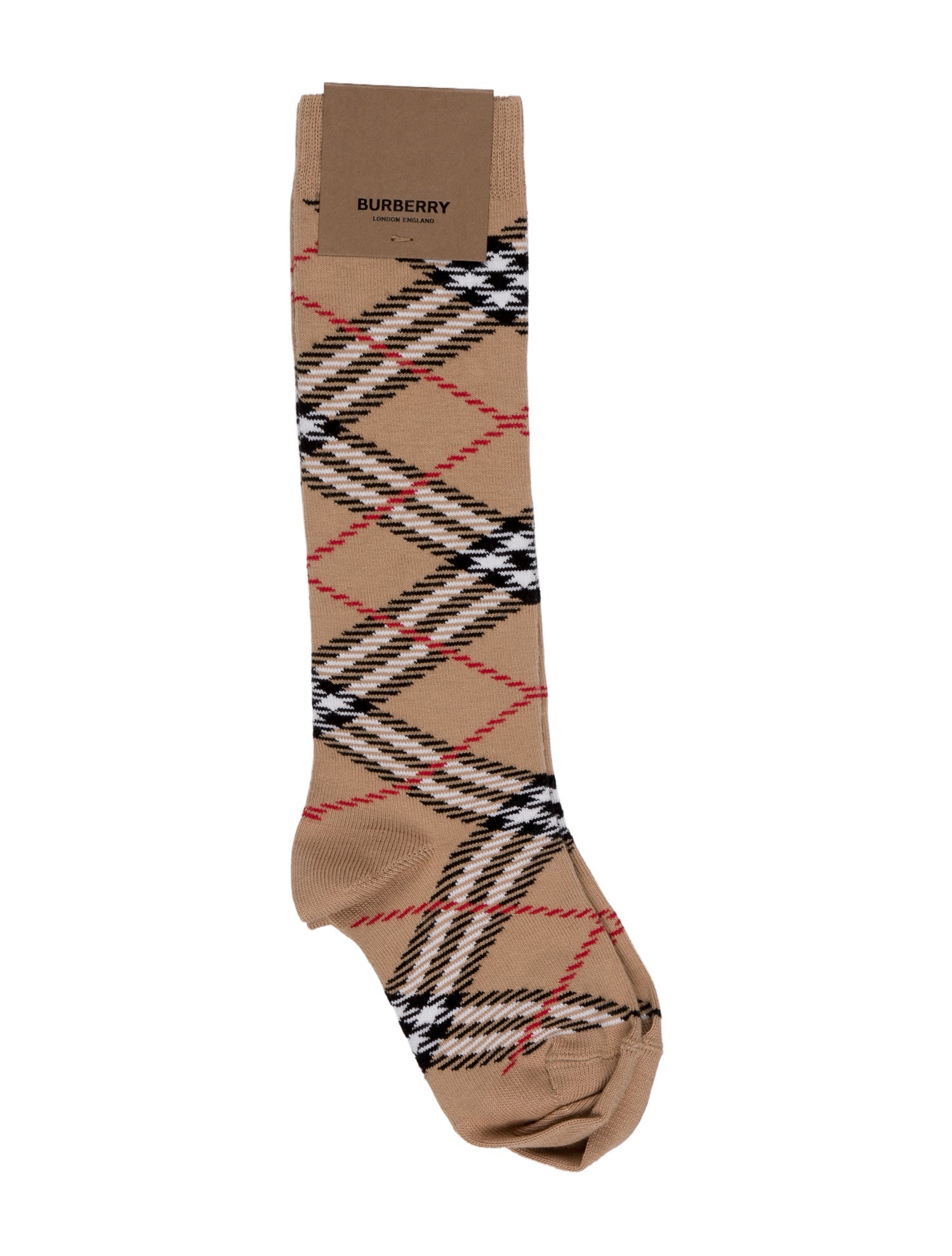 Burberry Neutral Pattern Printed Tube Socks