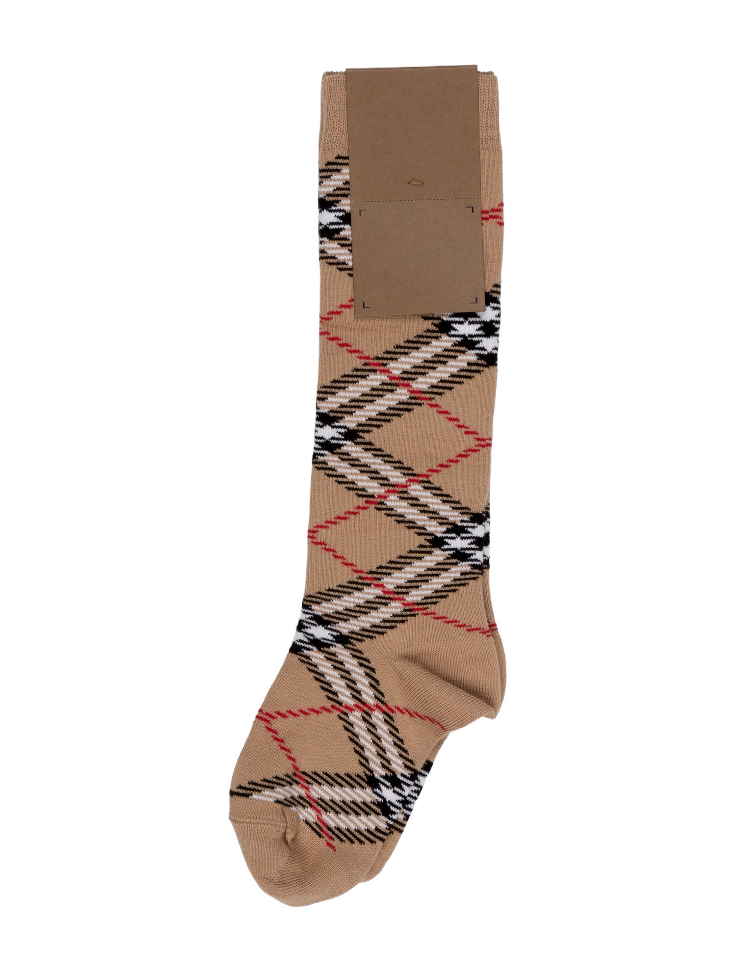Burberry Neutral Pattern Printed Tube Socks