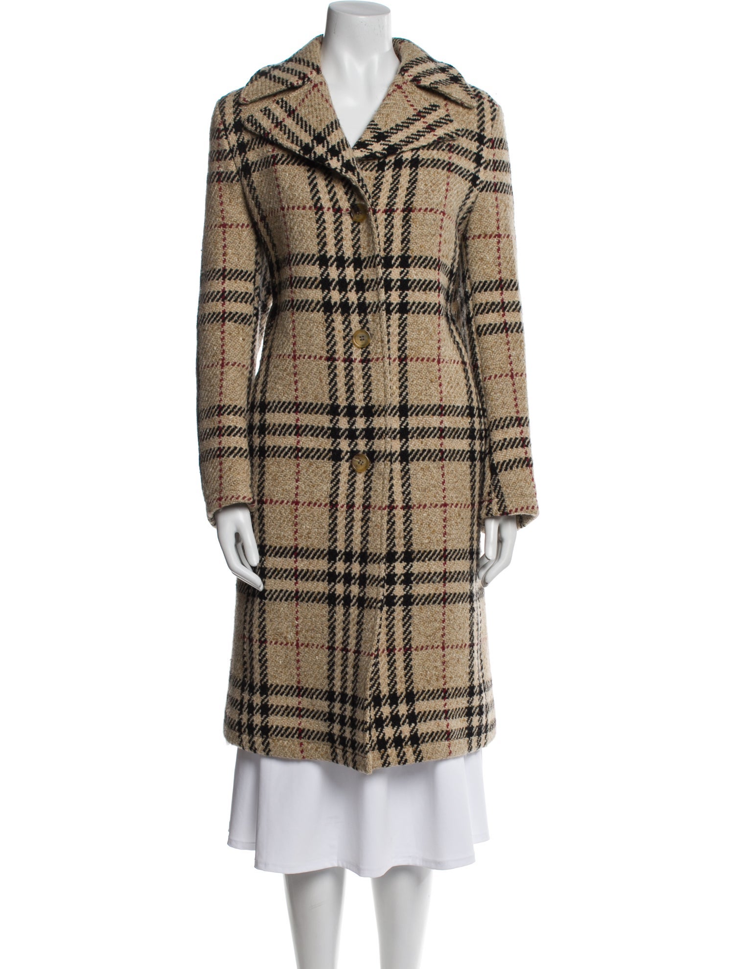Burberry London Wool Plaid Print Jacket