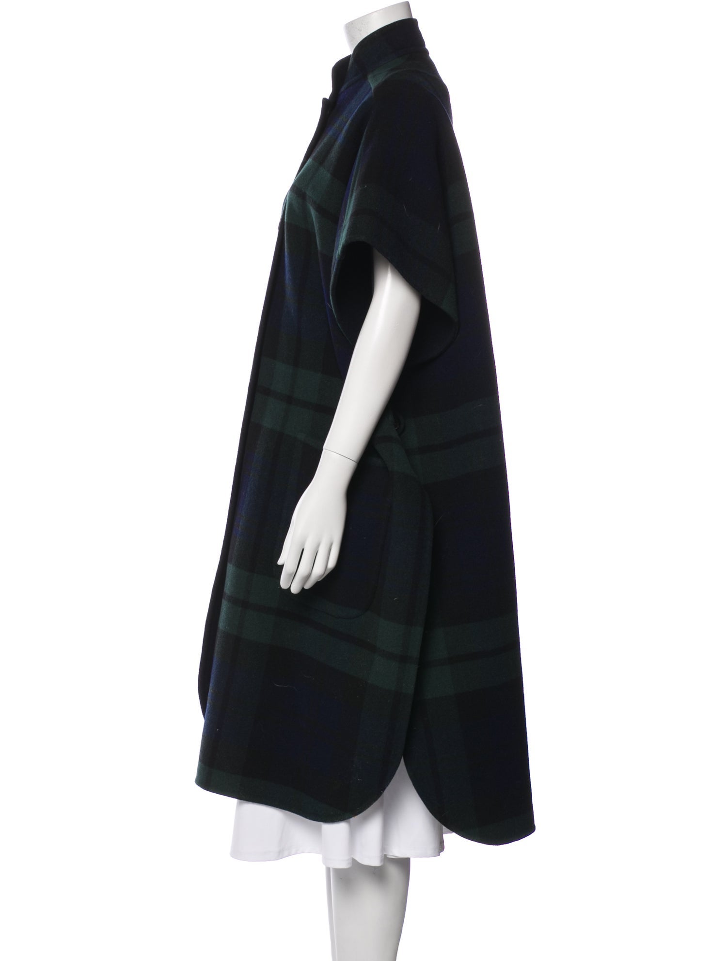 Burberry Wool Plaid Print Coat