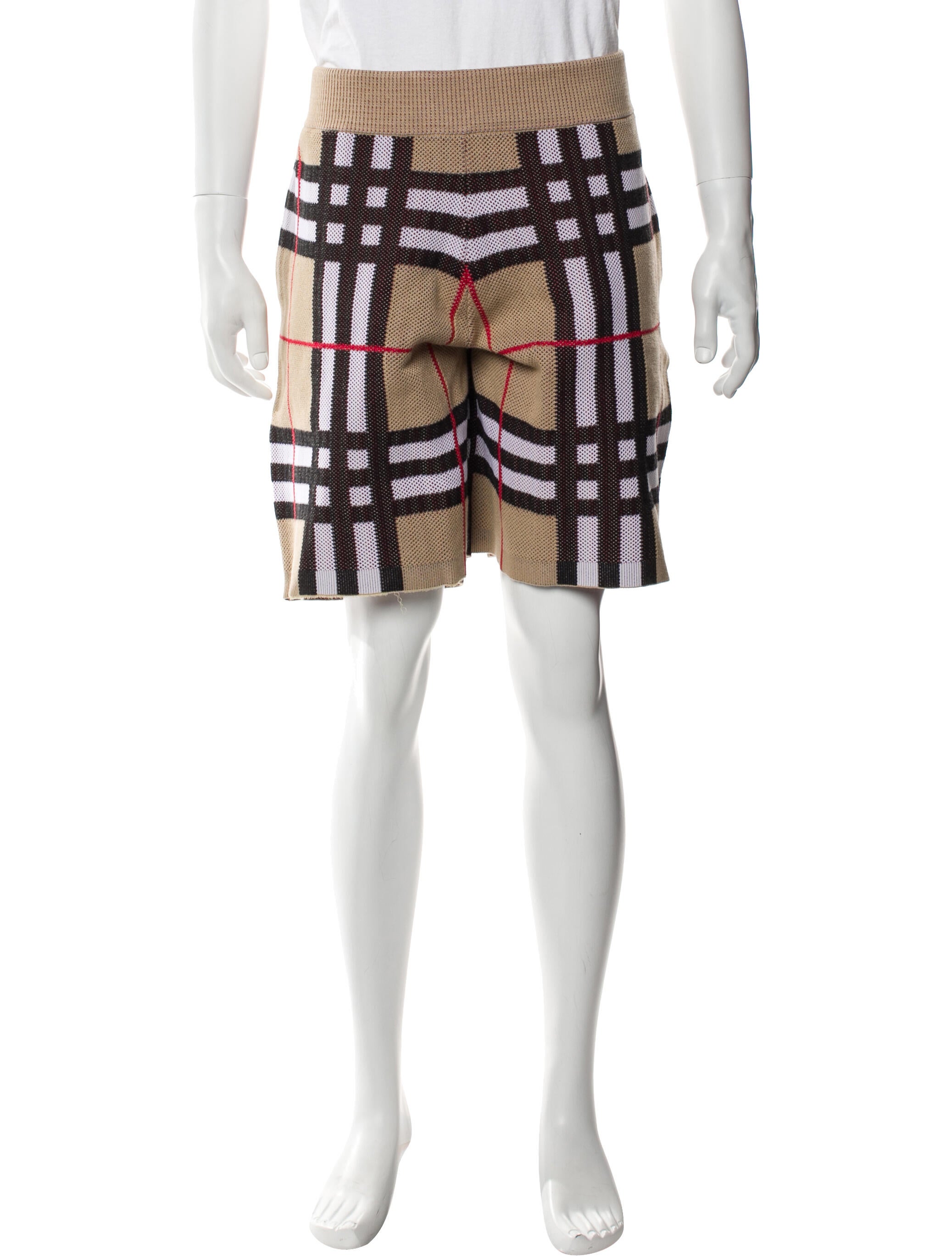 Burberry Plaid Print Jogger Shorts w/ Tags