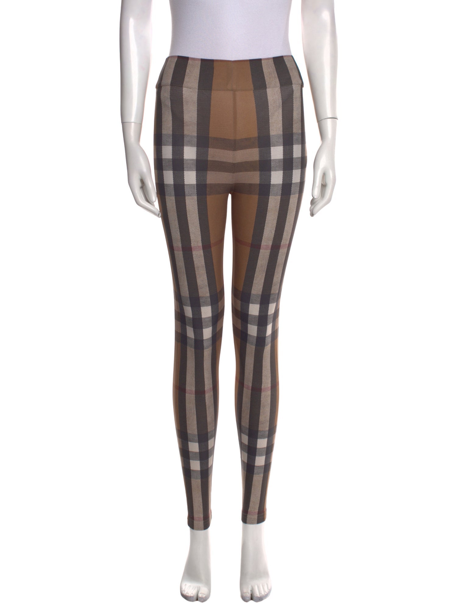 Burberry Plaid Print Skinny Leg Pants w/ Tags