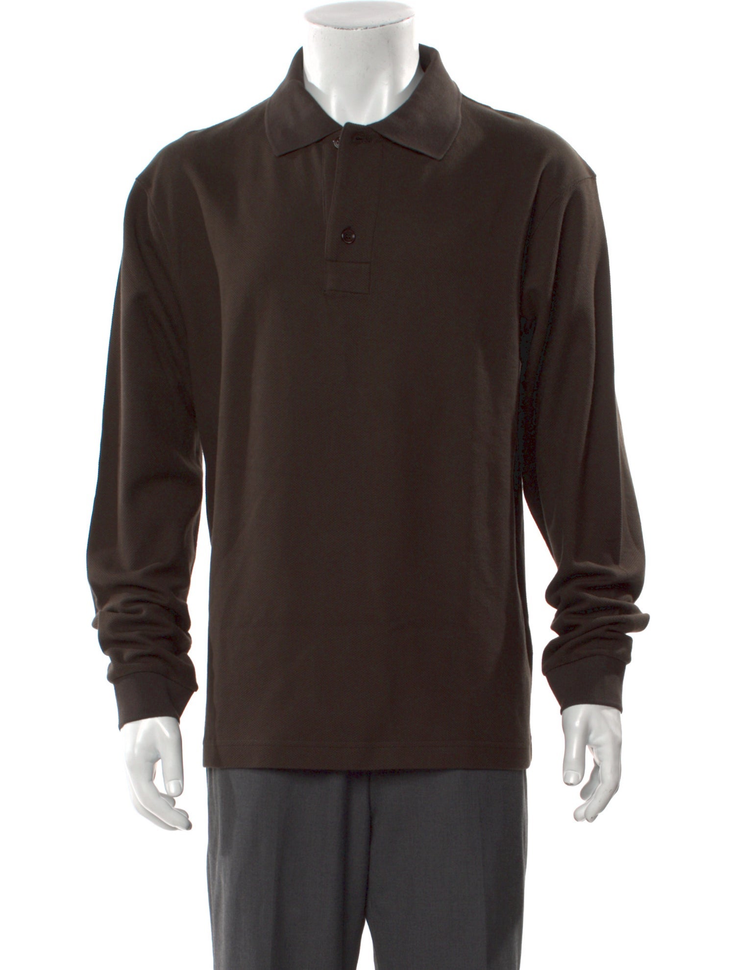 Burberry V-Neck Long Sleeve Polo Shirt w/ Tags