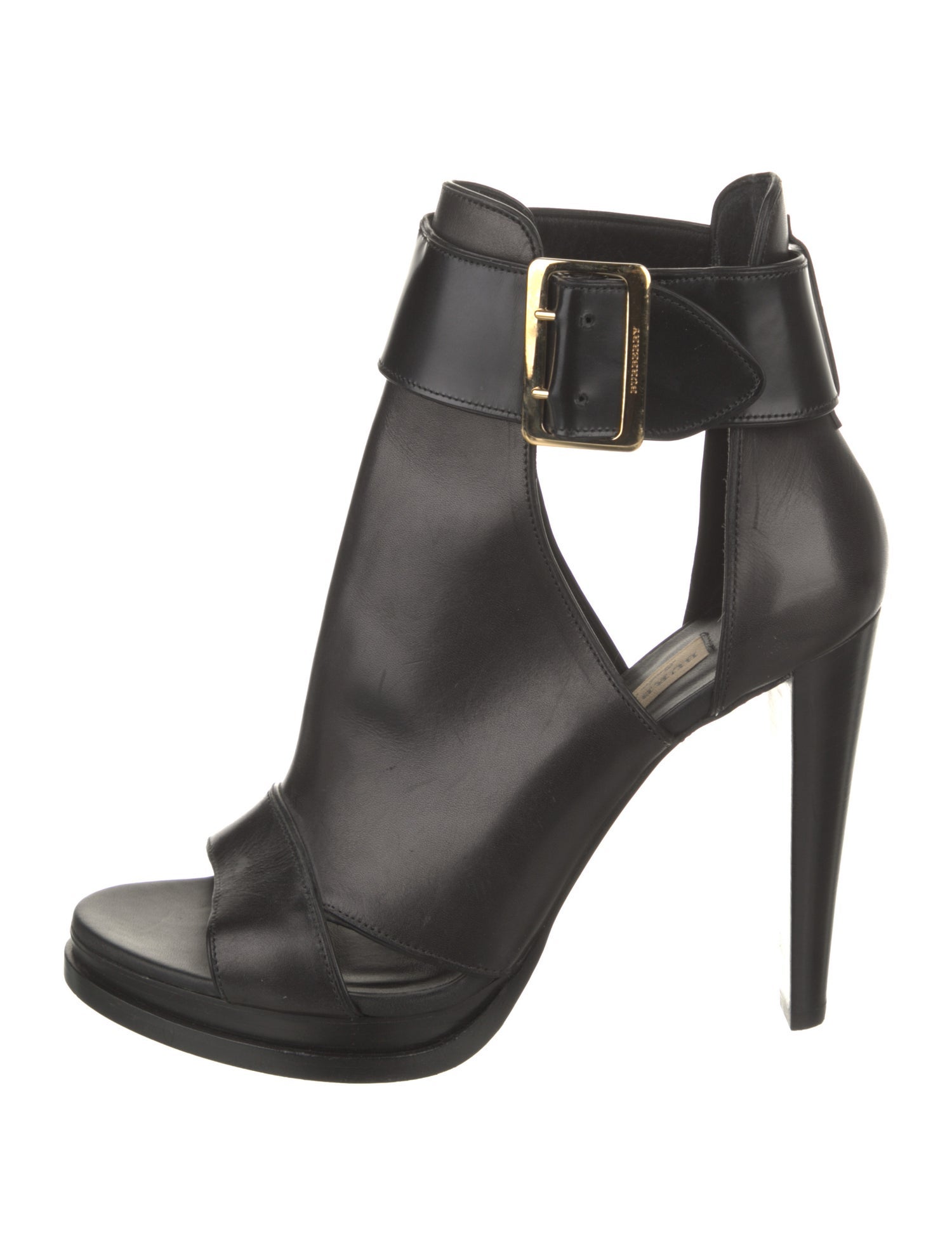 Burberry Leather Cutout Accent Boots