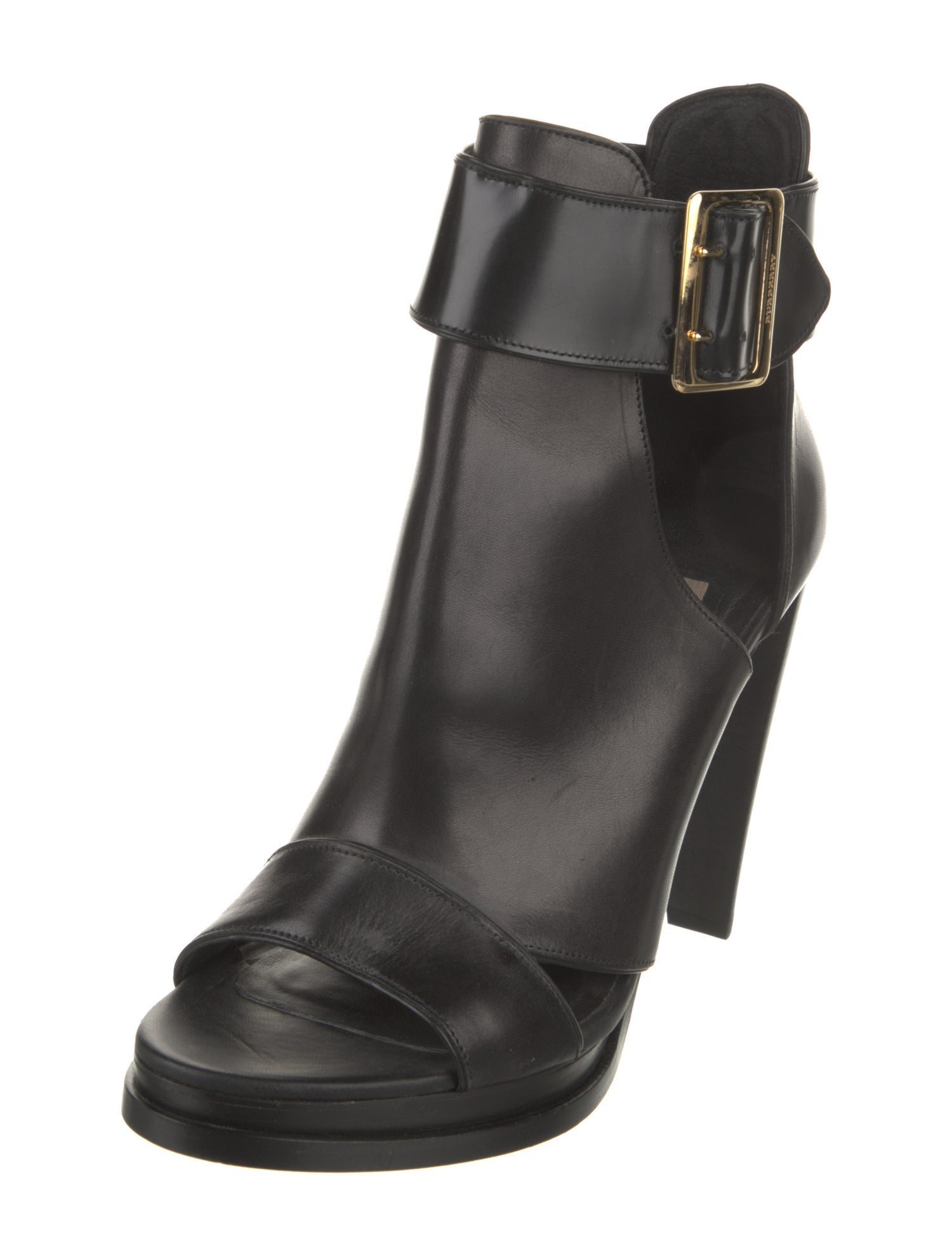 Burberry Leather Cutout Accent Boots