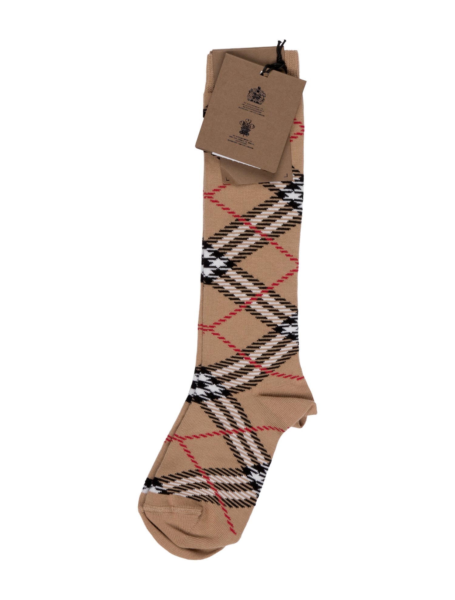 Burberry Men's Neutral Pattern Printed Tube Socks