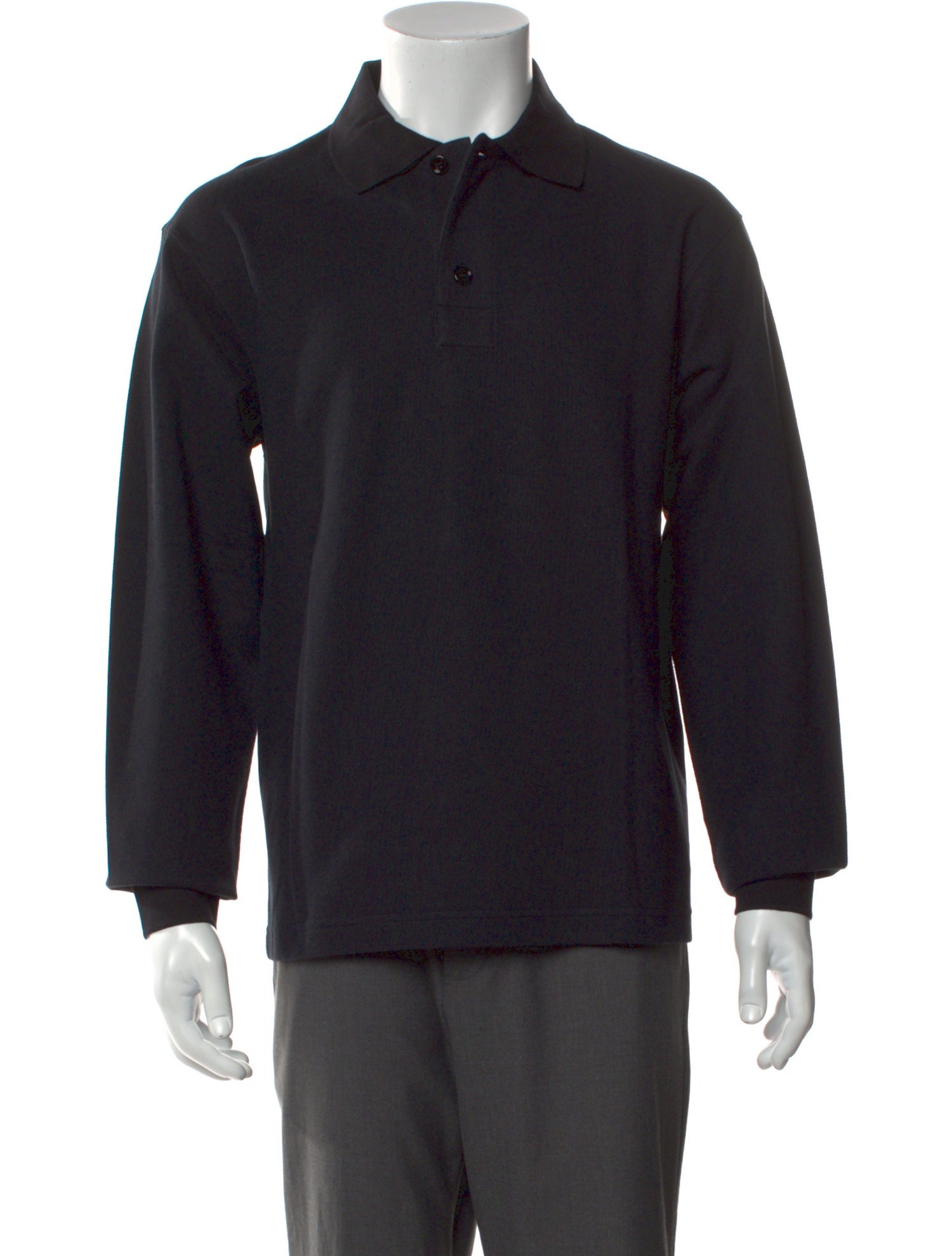 Burberry V-Neck Long Sleeve Polo Shirt