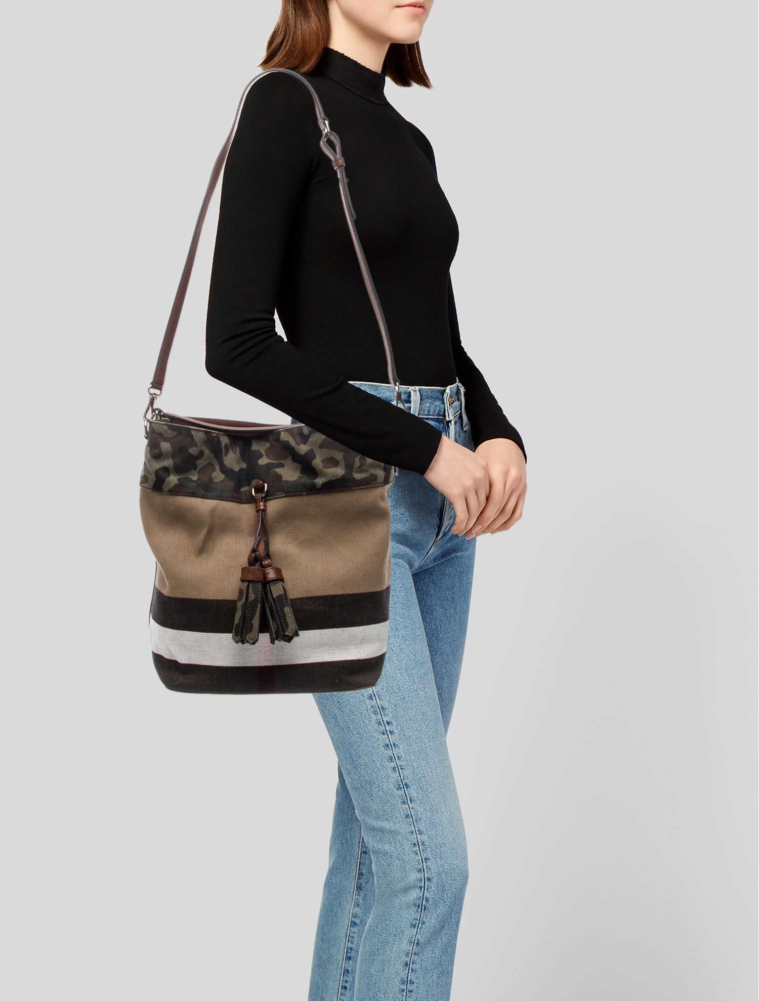 Burberry Mega Check Bucket Bag