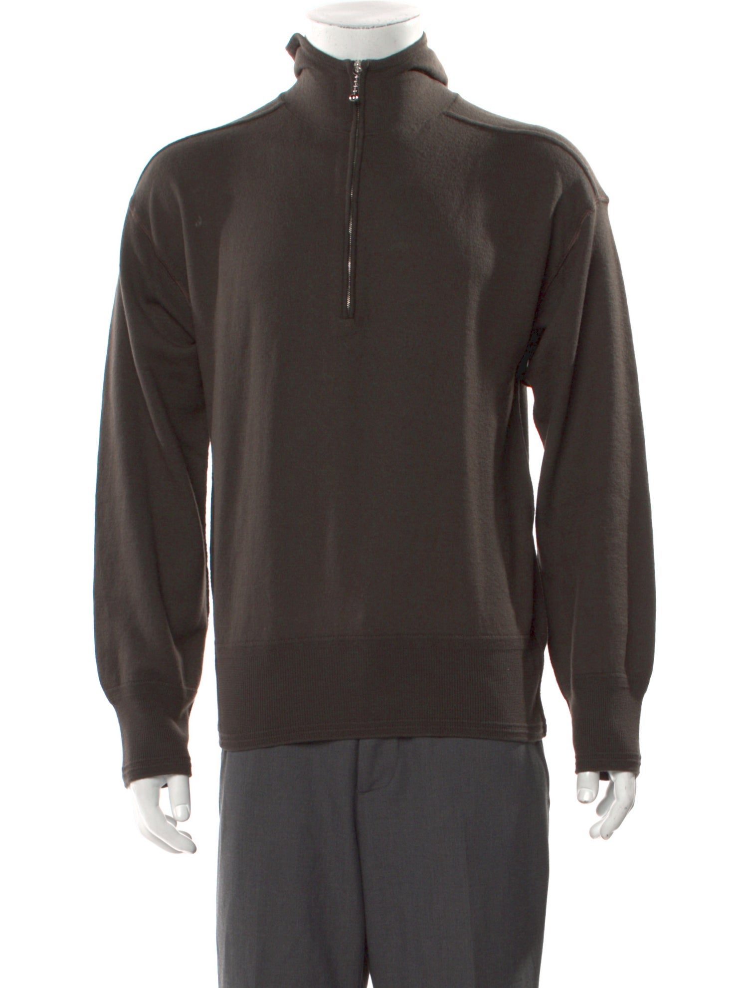 Burberry Super Nova Check Pattern Mock Neck Polo Sweater