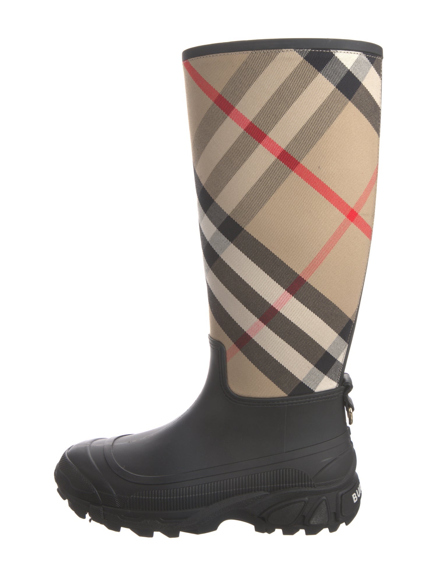 Burberry Rubber Plaid Print Rain Boots
