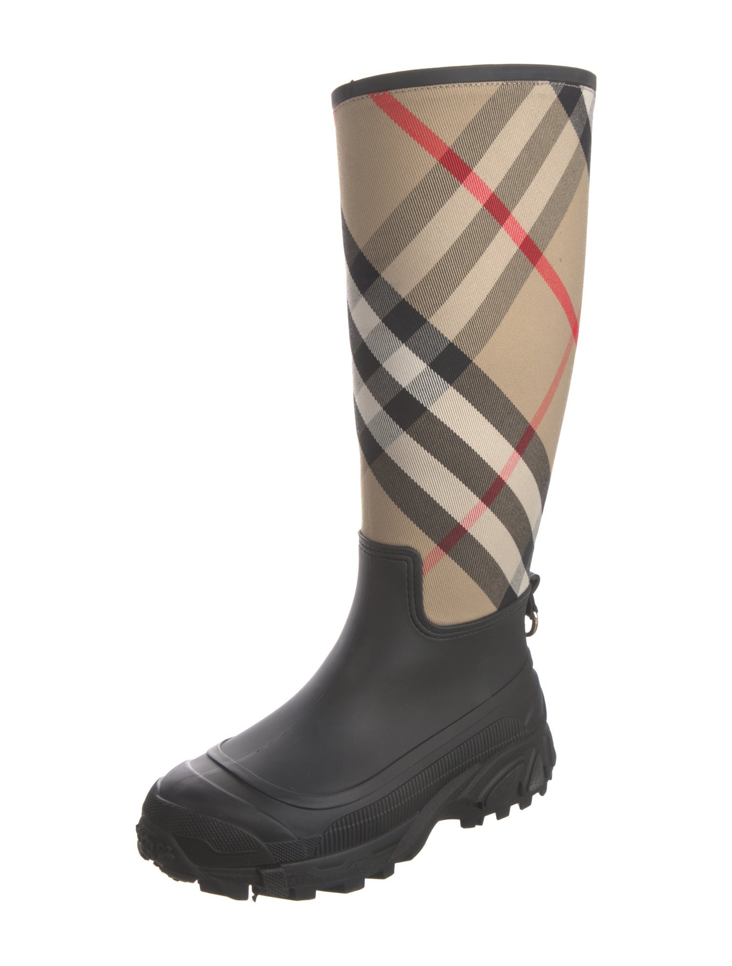 Burberry Rubber Plaid Print Rain Boots
