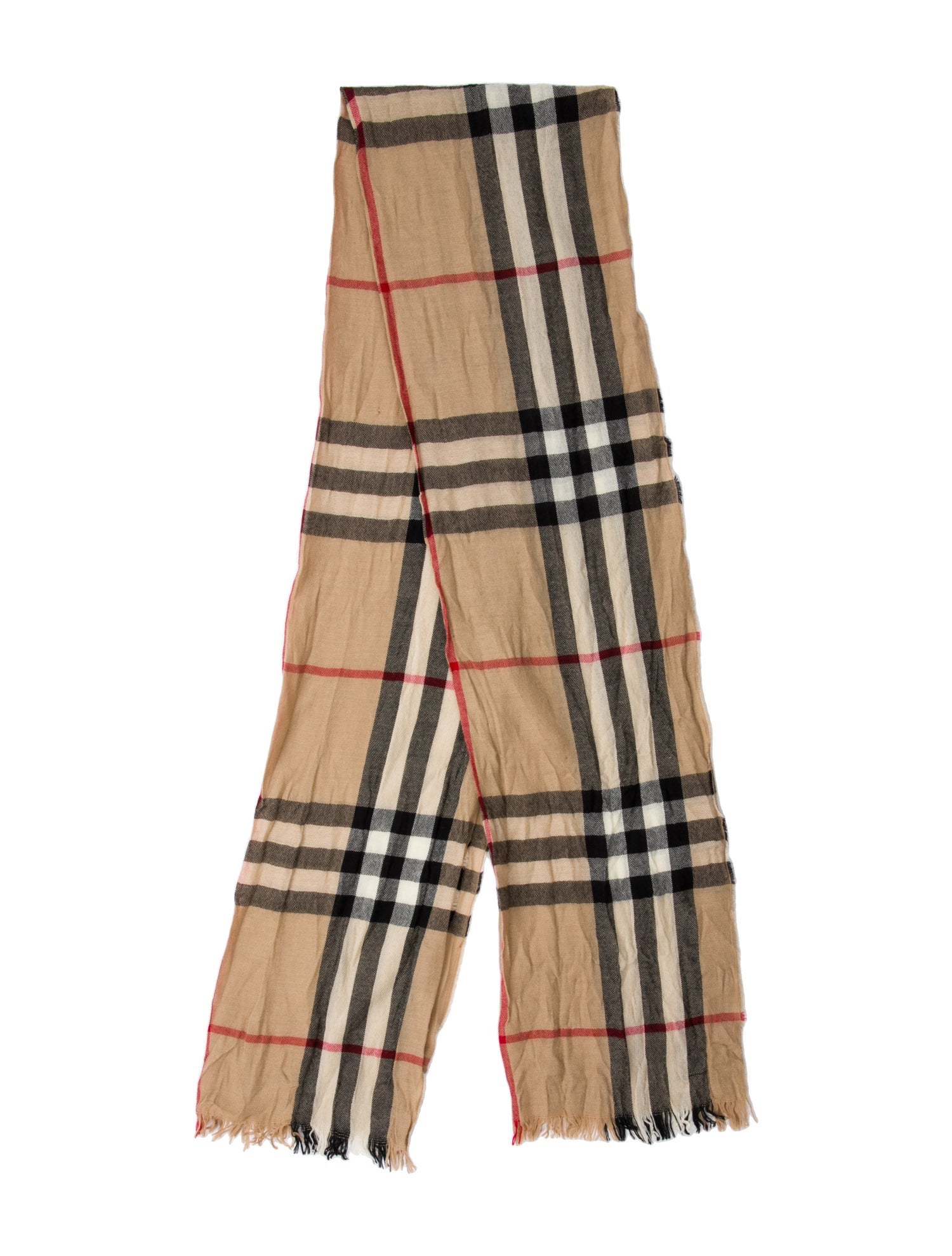 Burberry Merino Wool House Check Pattern Scarf