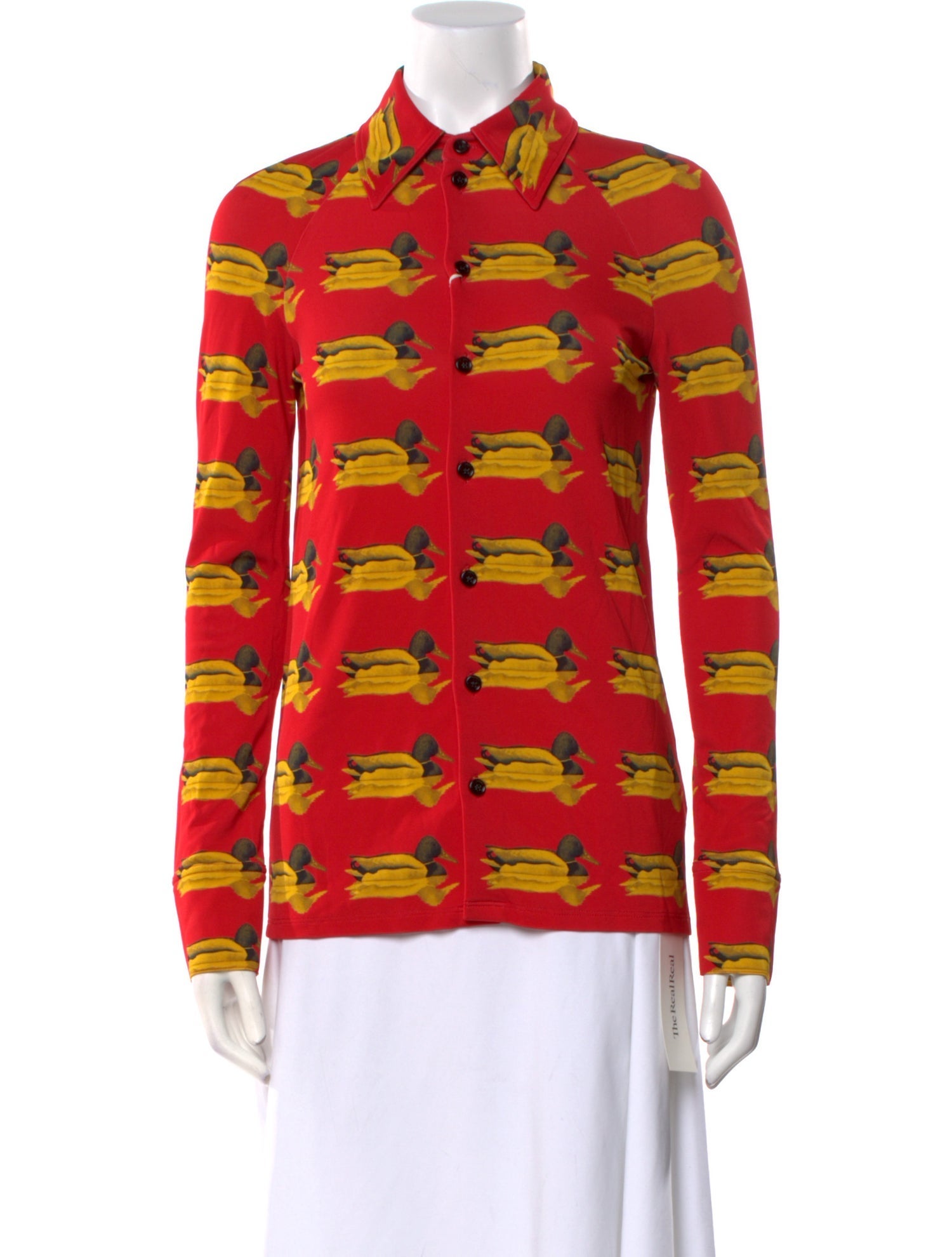 Burberry Printed Long Sleeve Button-Up Top w/ Tags