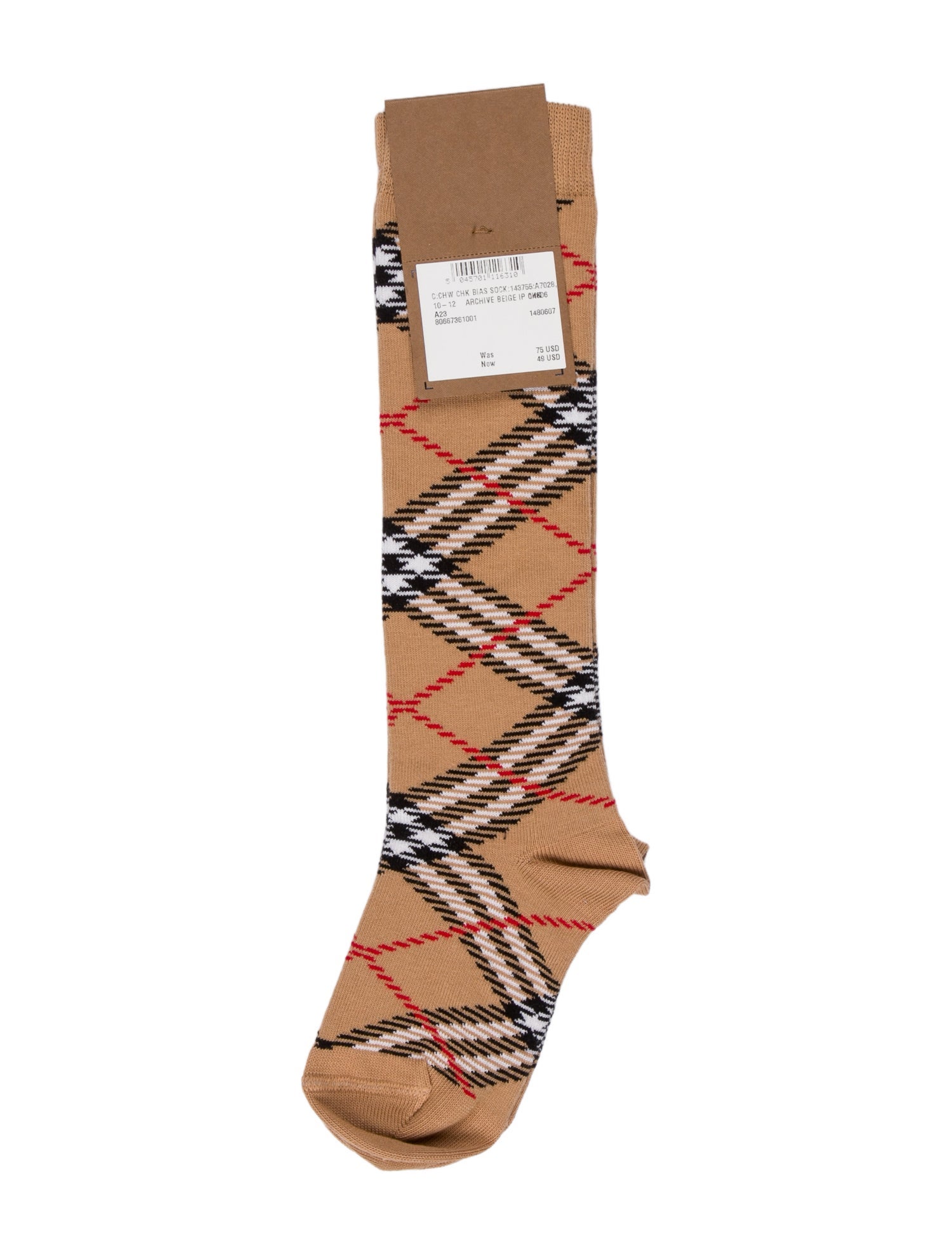 Burberry Girls' Nova Check Knee Socks