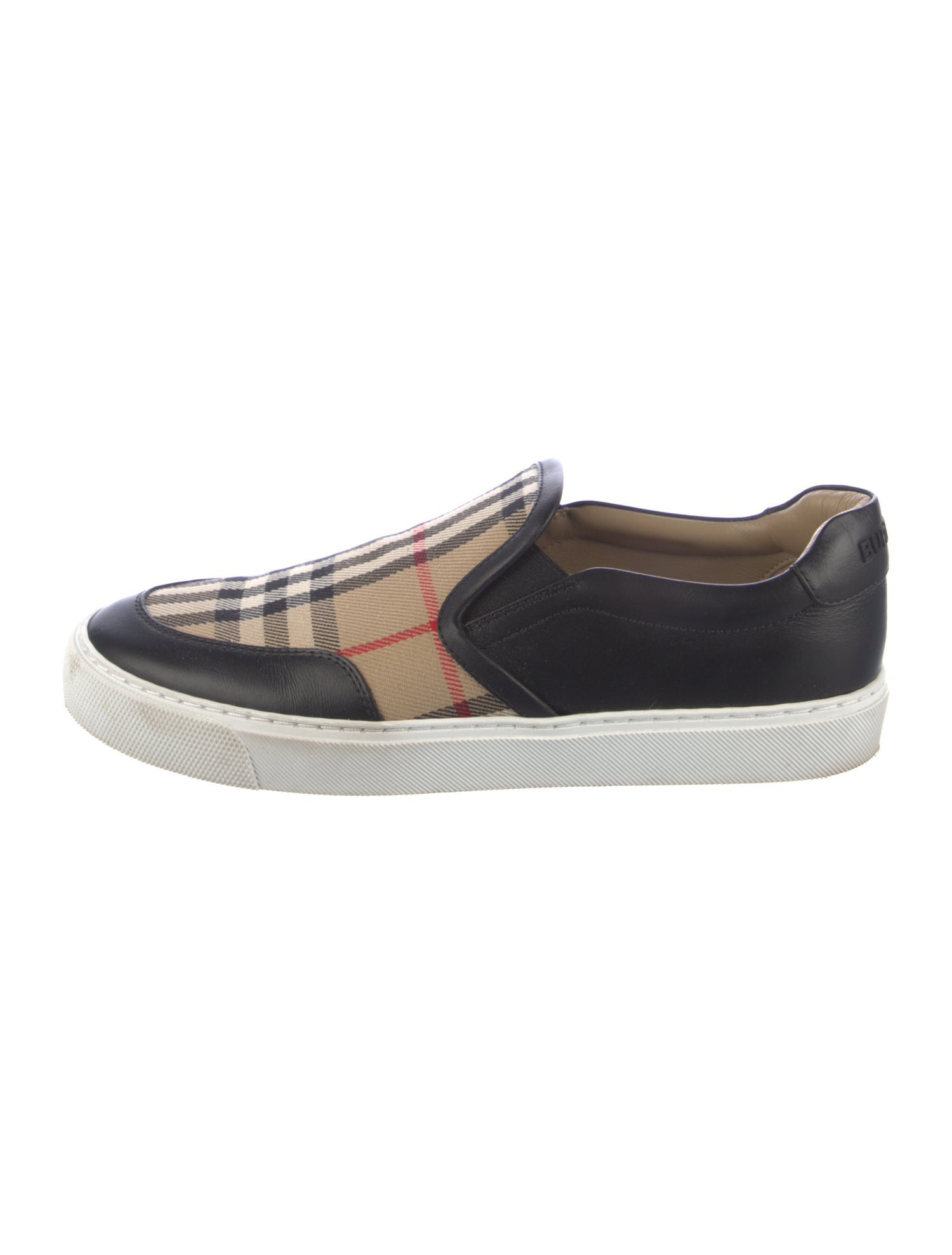 Burberry Nova Check Pattern Leather Sneakers