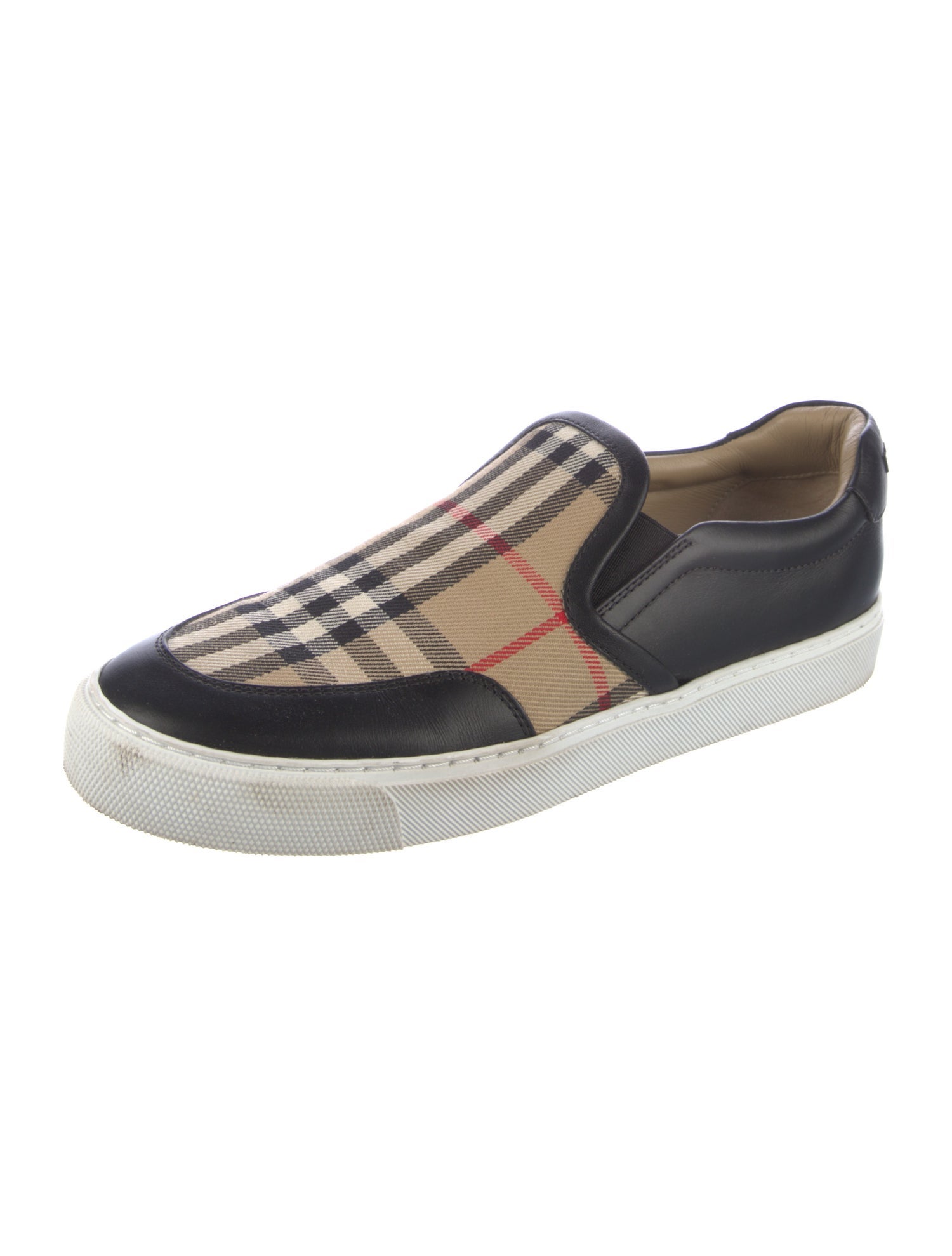 Burberry Nova Check Pattern Leather Sneakers