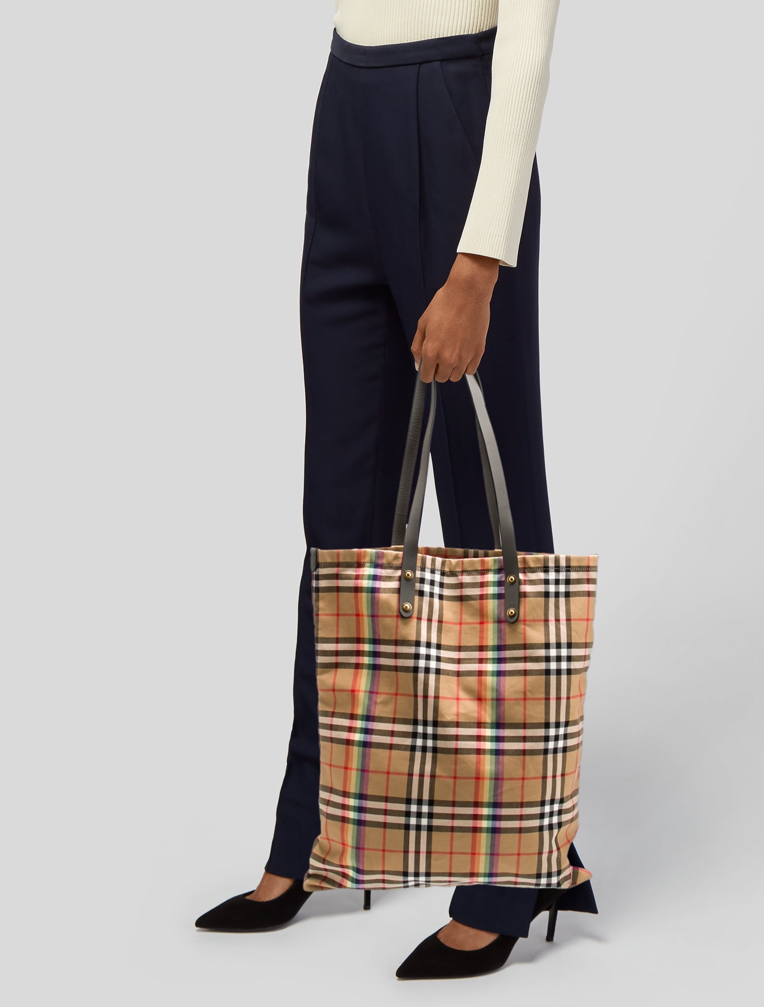 Burberry Rainbow Check Tote